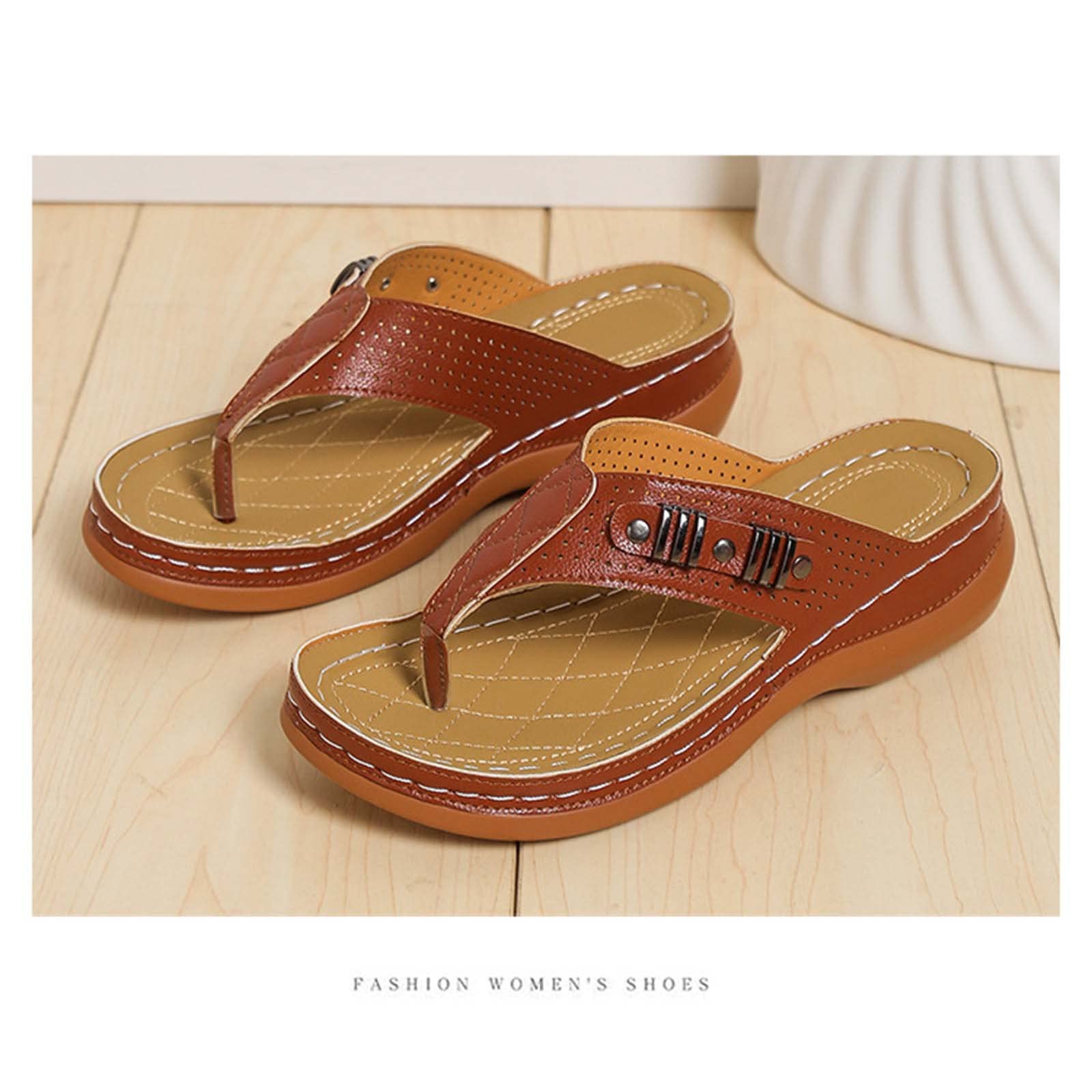 **Women's Orthopedic Sandals – Comfortable Wedge Flip Flops with Ergonomic Soles | Summer Casual Thong Straps & Clip Toe Design | Lightweight Slip-On Slides for Beach, Walking & Travel**