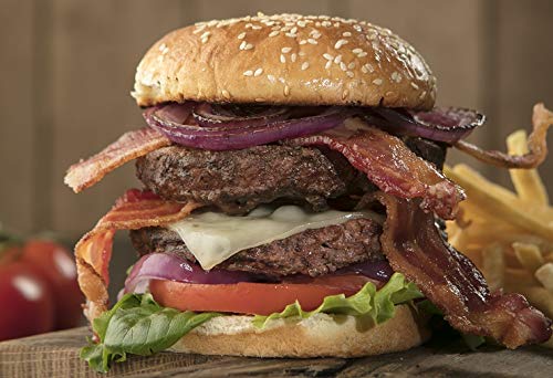 Burgers' Smokehouse Grill Ready Gourmet Steak Burgers - Cheddar & Bacon Steakburgers (32 Pack, 5 oz Each) - Perfect for BBQs, Family Gatherings & Quick Weeknight Meals