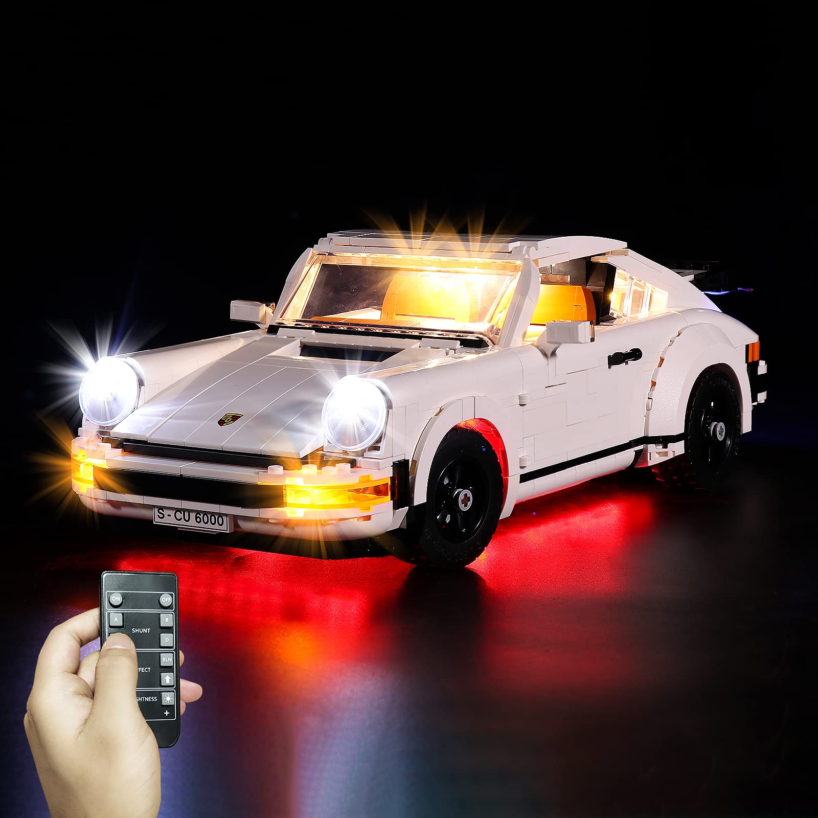 Remote Control Light Kit for Lego Porsche 911 10295 Model Car - DIY Building Blocks Lighting Set (Lego Set Not Included) - Perfect for Night Display, Room Decoration & Gift Giving