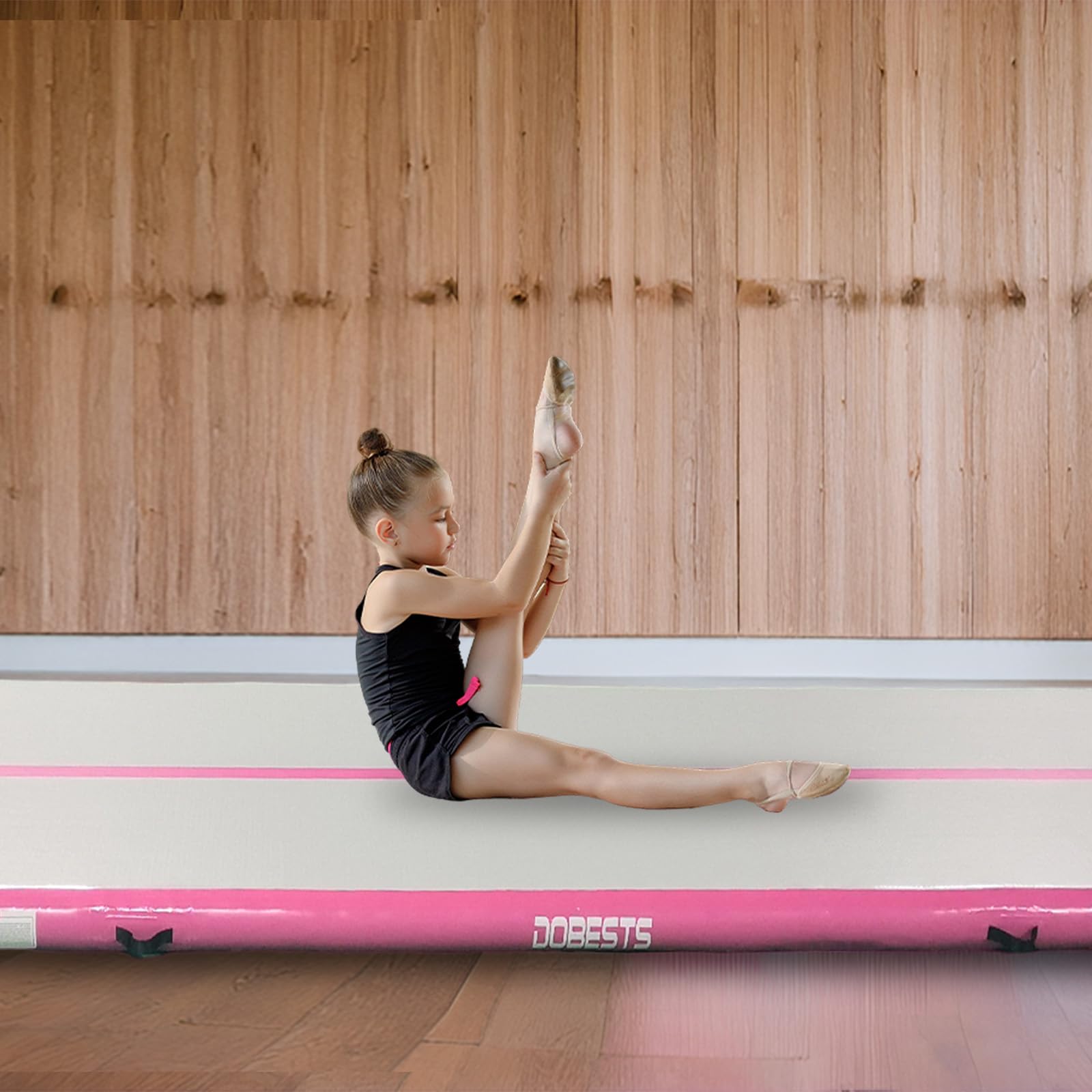 DOBESTS Inflatable Gymnastics Mat - 6.6ft to 20ft Air Track Tumbling Mat with Electric Pump - 4/8 Inch Thick for Home Gym, Cheerleading & Parkour Training - Perfect for Indoor/Outdoor Gymnastics Practice