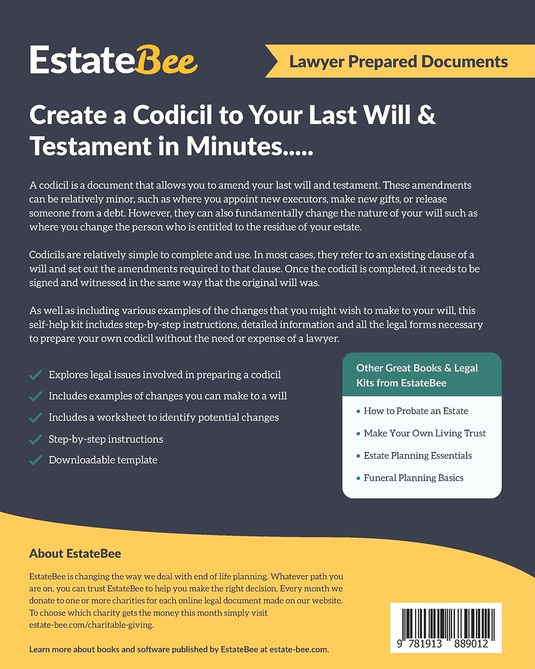 Last Will & Testament Codicil Kit - Easily Amend Your Will in Minutes (2025 U.S. Edition) | Estate Planning, Legal Document Preparation, Probate Avoidance