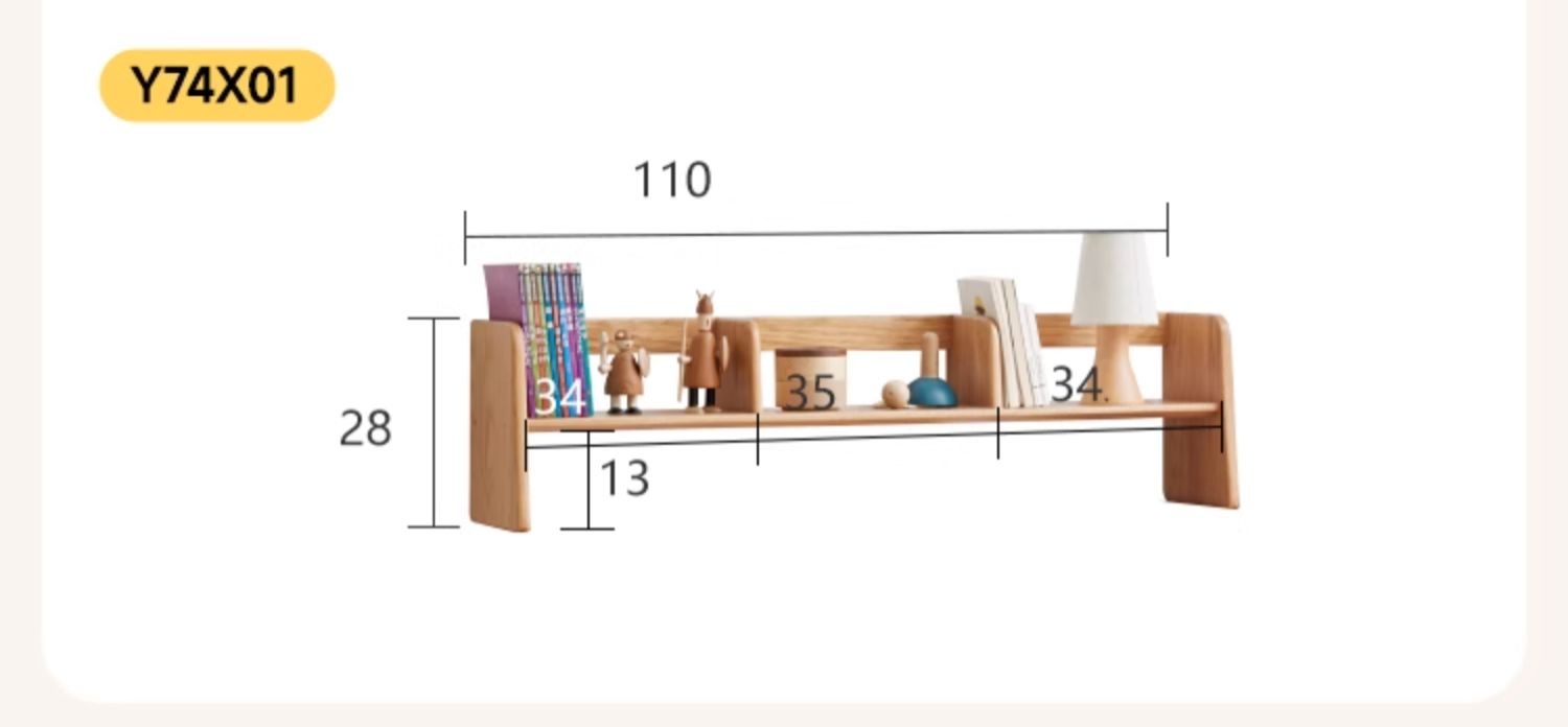 Solid Wood Beech & Oak Nordic Style Bookshelf - Modern Study Room & Home Office Storage Solution for Books & Decor