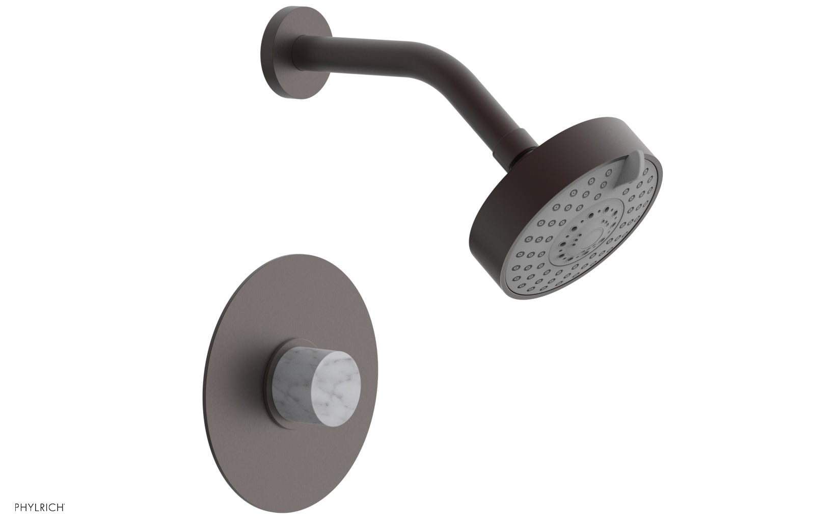 Premium White Marble Pressure Balance Shower Set - BASIC II Model 230-23 | Modern Bathroom Upgrade for Spa-Like Experience