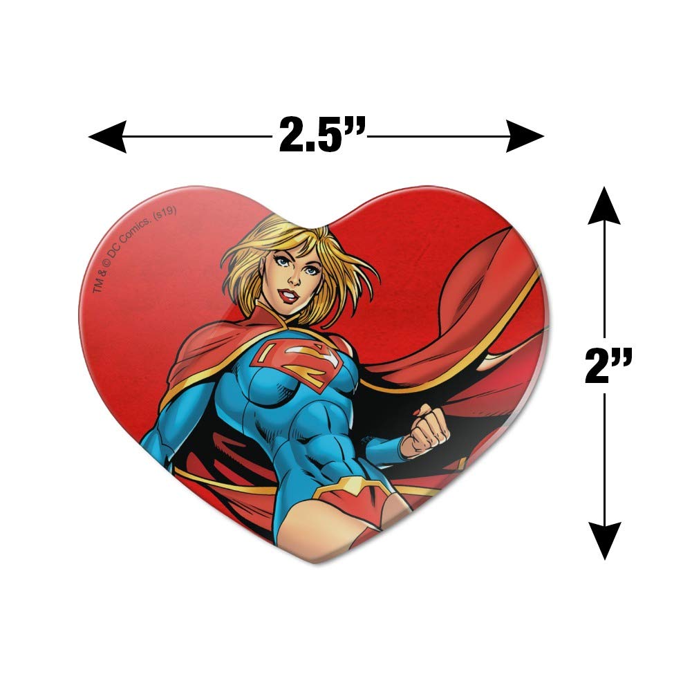 Superman & Supergirl Heart-Shaped Acrylic Fridge Magnets - DC Comics Character Refrigerator Decor for Fans & Collectors - Perfect for Home, Office, or Gifts