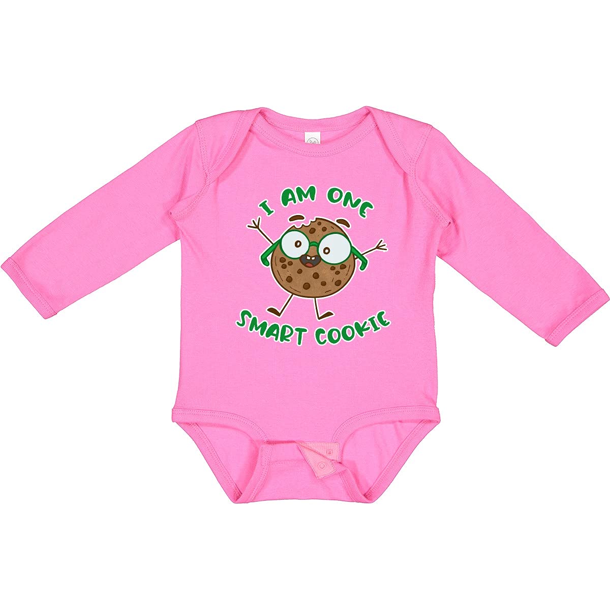 Inktastic I Am 1 Smart Cookie Long Sleeve Baby Bodysuit - Soft Cotton Infant Onesie for Boys & Girls - Perfect for Playtime, Family Photos & Holiday Outfits