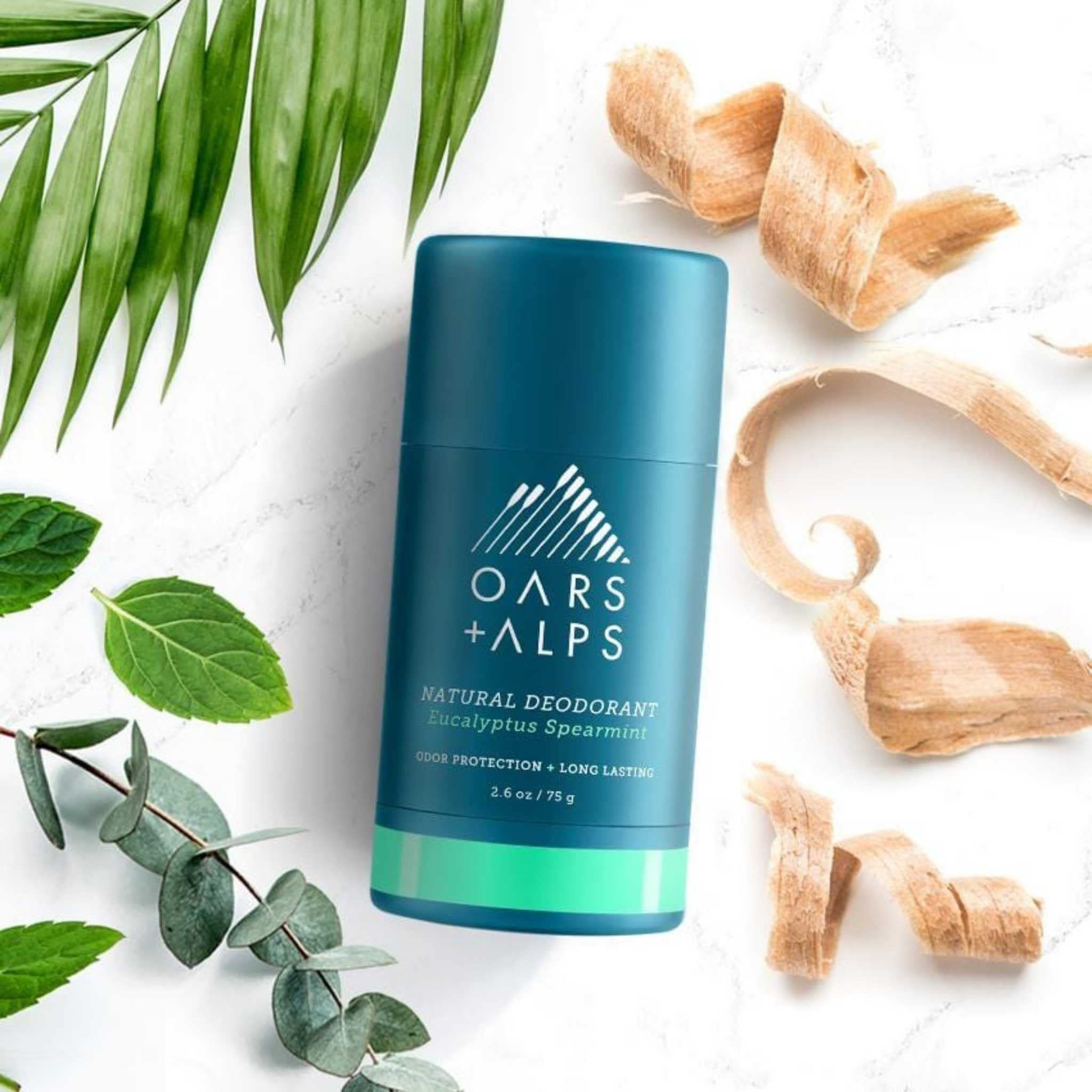Oars + Alps Aluminum Free Natural Deodorant for Men & Women - Dermatologist Tested, Clean Ingredients, Travel Size (3 Pack, 2.6 Oz Each) - Eucalyptus Spearmint Scent | Gym, Work, Outdoor & Daily Freshness