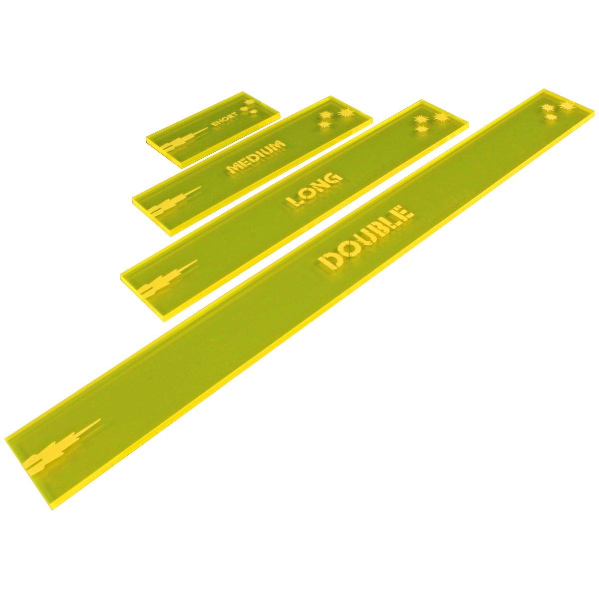 Gaslands Miniatures Game Gauges Set - Fluorescent Yellow (4) for Tabletop Gaming