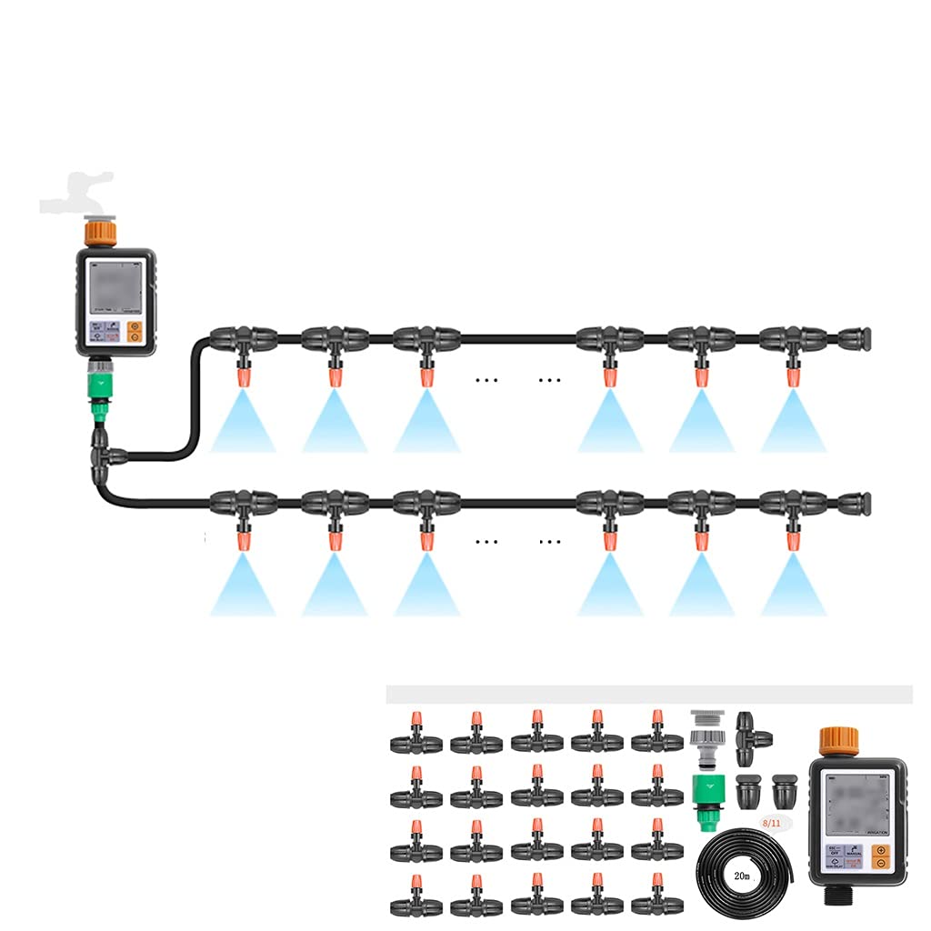 BBGS Micro Garden Irrigation DIY System - Adjustable Drip Watering Kit for Greenhouse, Flower Beds, Patio & Lawn | Perfect for Home Gardening, Vegetable Patches & Container Plants (Style 2)