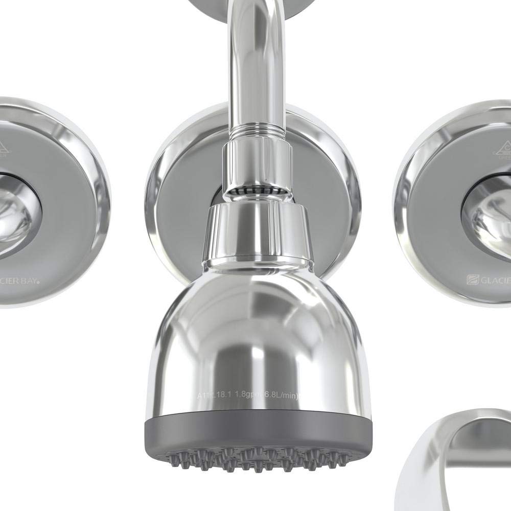 Glacier Bay Aragon 3-Handle 1-Spray Chrome Tub and Shower Faucet with Valve - Perfect for Bathroom Renovation and Modern Home Upgrade