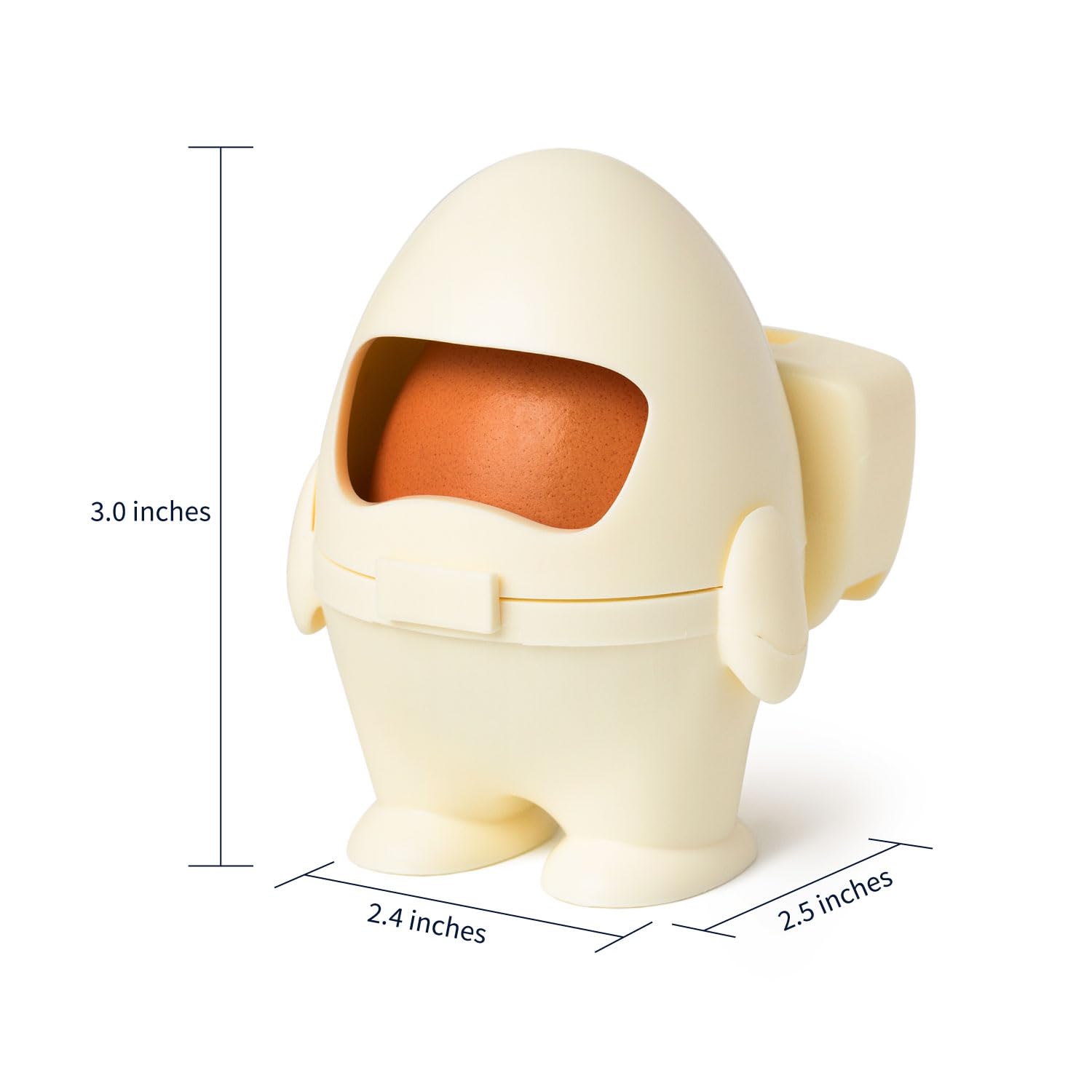 Eggstronaut Egg Cup - Astronaut-Themed Soft & Hard Boiled Egg Holder - Space Gift for Breakfast Lovers - Cream Color - Perfect for Easter, Kids' Meals & Space-Themed Parties