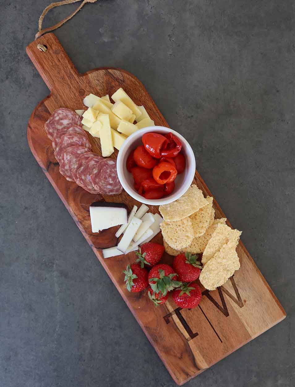 Personalized Acacia Bevel Board with Long Handle - 20