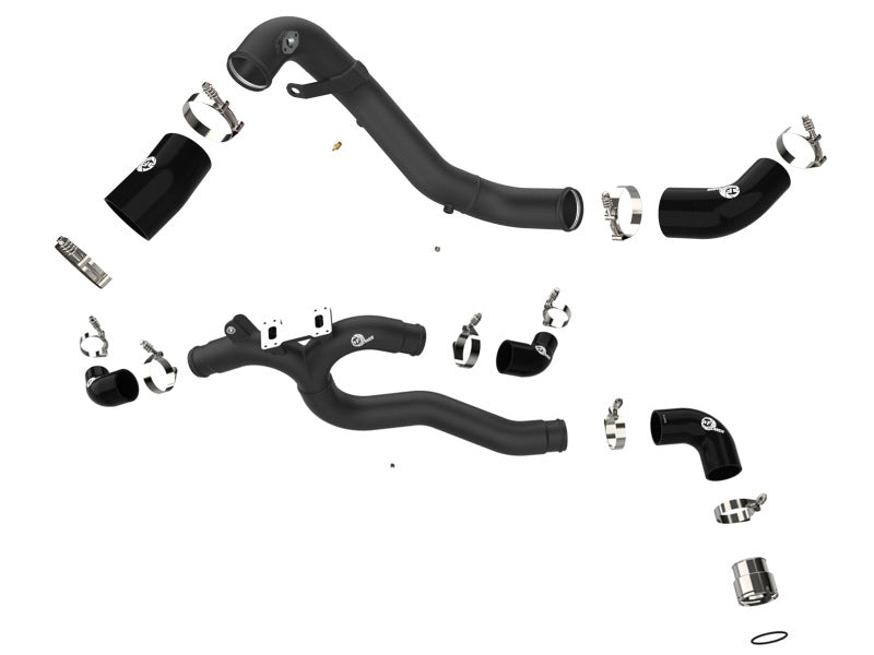 AFE 18-22 Kia Stinger V6 3.3L BladeRunner Aluminum Hot/Cold Charge Pipe Kit - Black - Performance Boost for Racing & Daily Driving