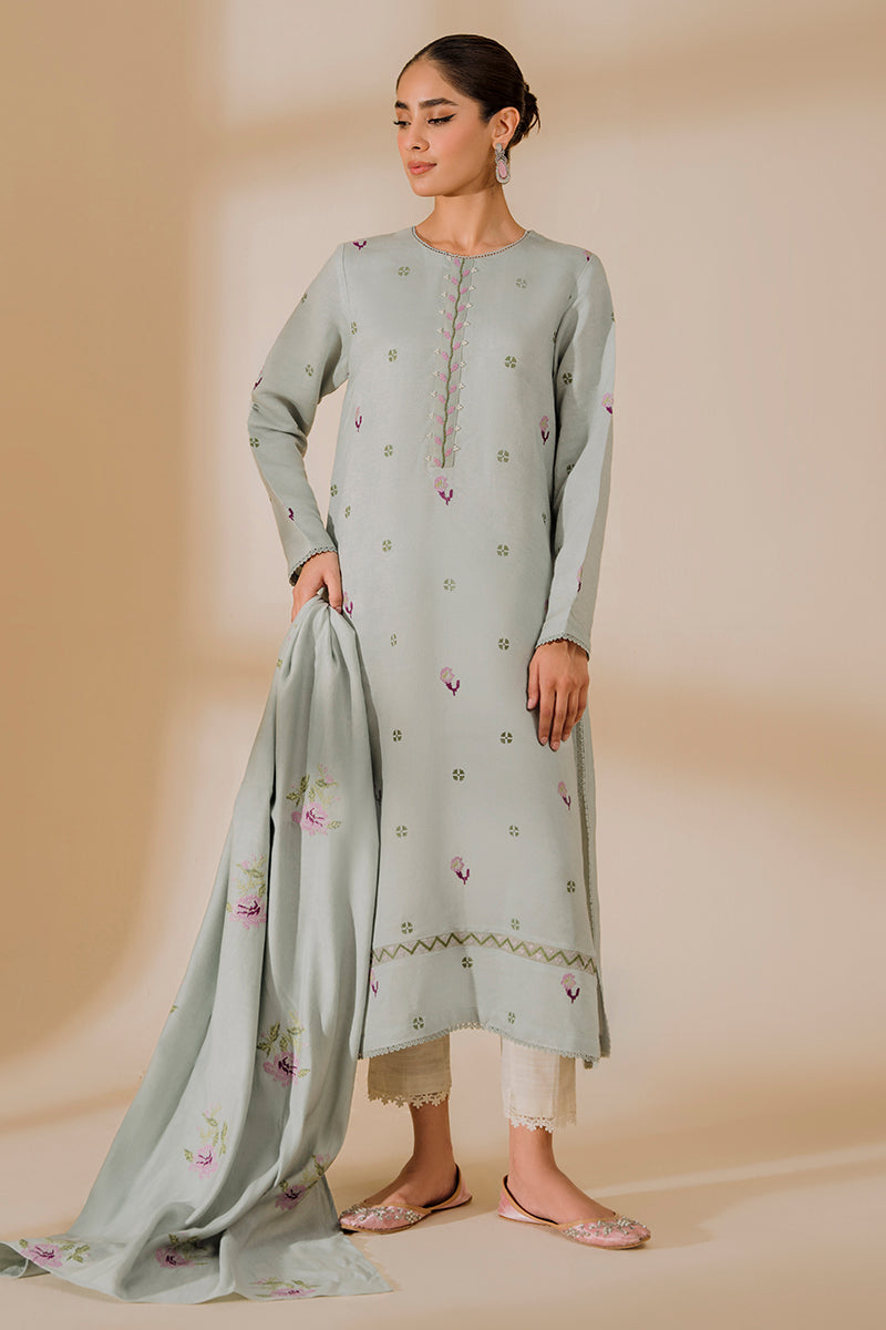MOON FLOWER 2 PC Set (Shirt & Dupatta) - Elegant Indian Ethnic Wear for Women, Party & Wedding Outfit