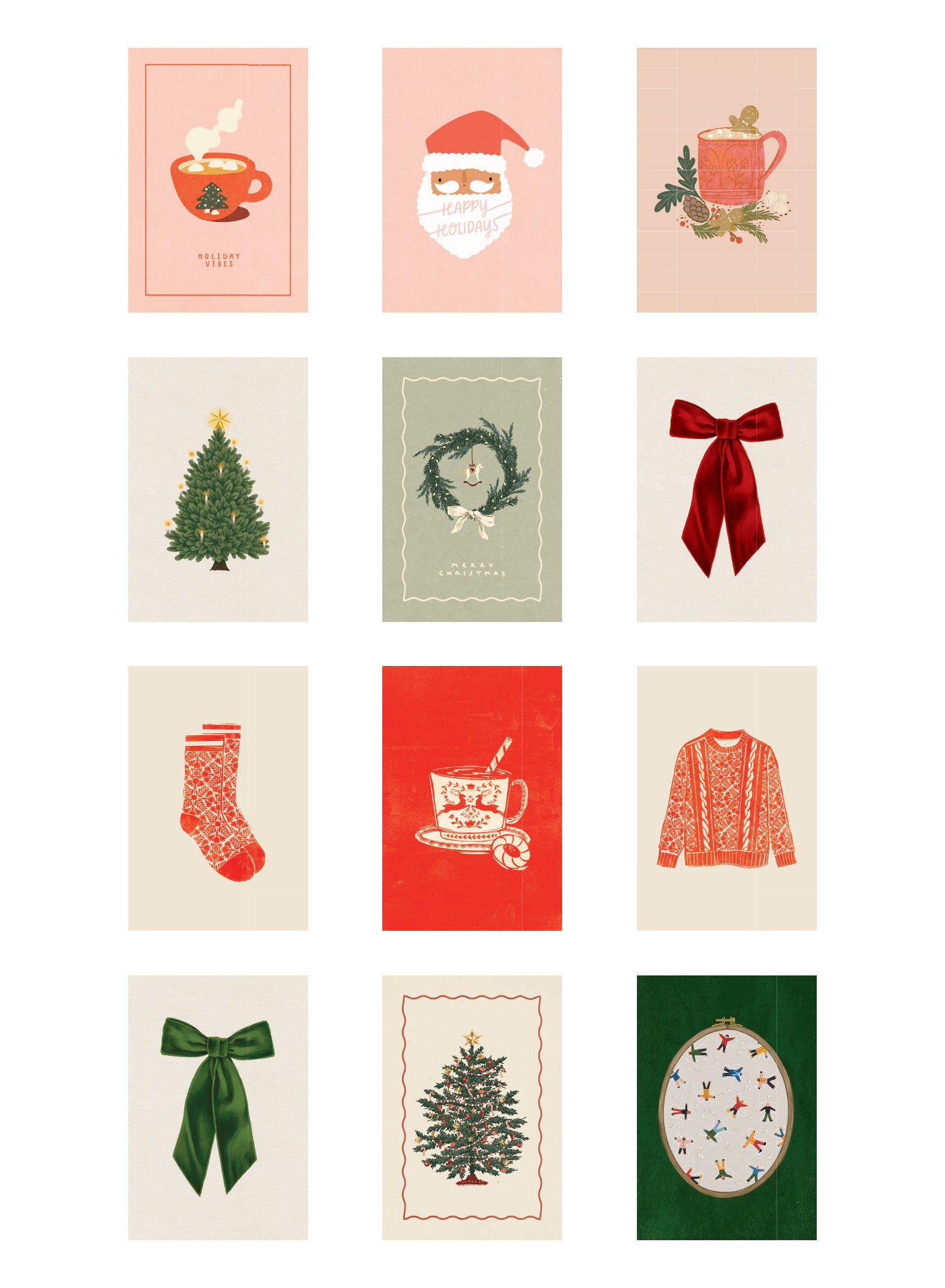 Holiday Art Print Pack - Festive Wall Decor for Christmas, Thanksgiving & New Year - Perfect for Home, Office & Gift Giving