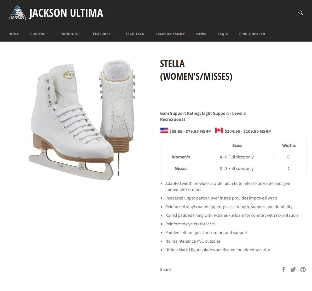 Jackson Ultima GAM Concept & Select Women's White Figure Skates - Premium Ice Skating Shoes for Girls & Ladies - Perfect for Figure Skating, Ice Dancing & Recreational Skating