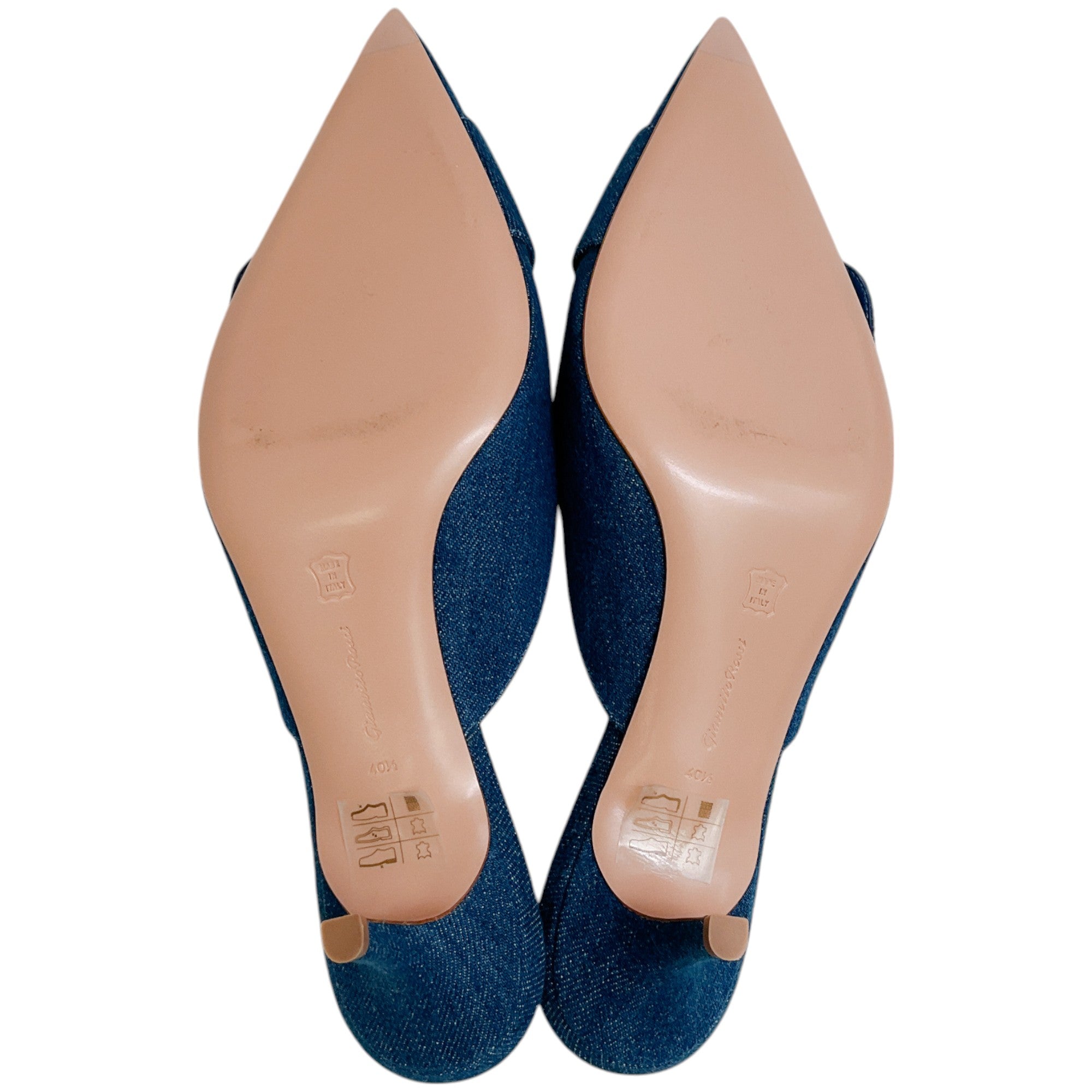 Gianvito Rossi Women's Portofino 55 Mules - Mid Blue Denim Slip-On Shoes for Casual Outings & Summer Wear