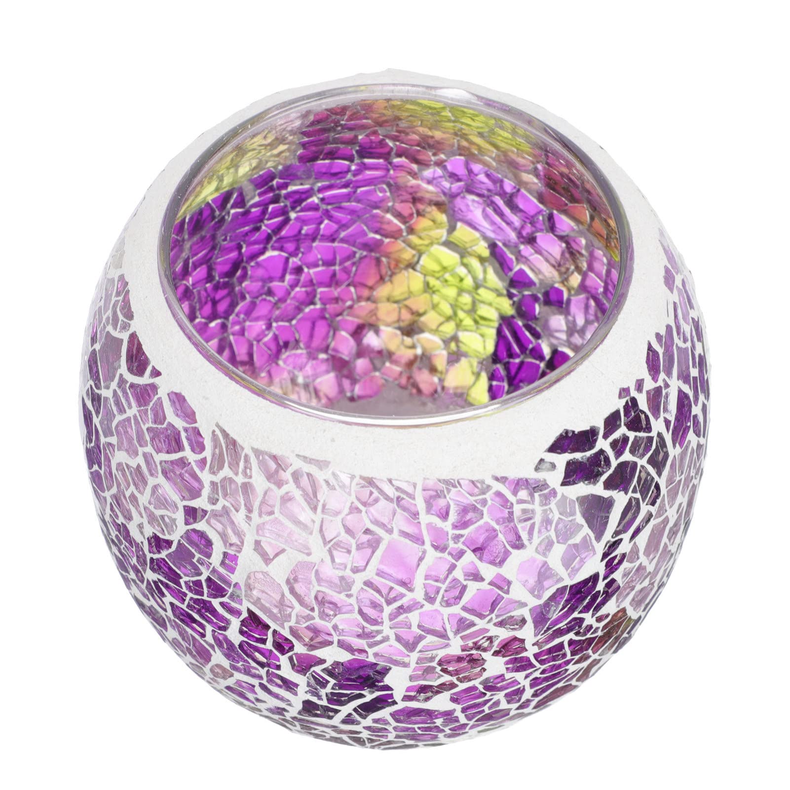 Handmade Mosaic Glass Tea Light Candle Holder - Romantic Scented Candle Vase for Aromatherapy, Home Decor, Wedding & Party Centerpiece - Also Works as Pen Holder