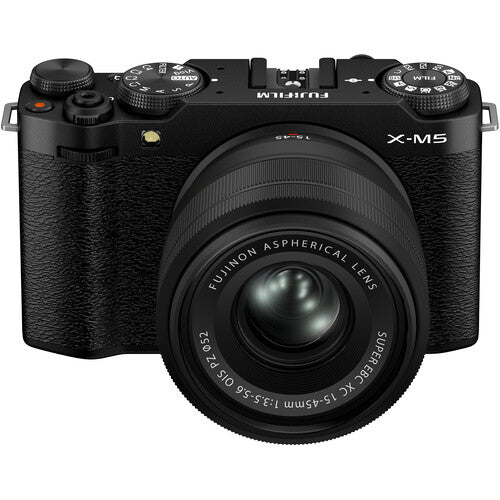 FUJIFILM X-M5 Mirrorless Digital Camera with XC 15-45mm f/3.5-5.6 OIS Lens (Black) - Compact Travel & Street Photography Camera for Vloggers & Content Creators