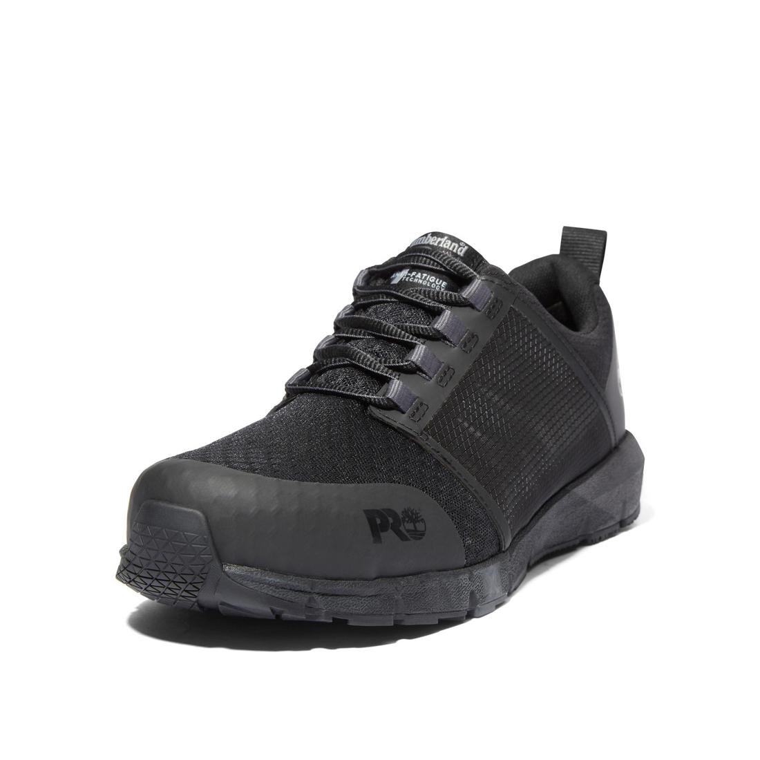 Radius Composite Toe Work Shoes for Men - Black Safety Boots with Non-Slip Sole | Perfect for Construction, Warehouse & Industrial Work