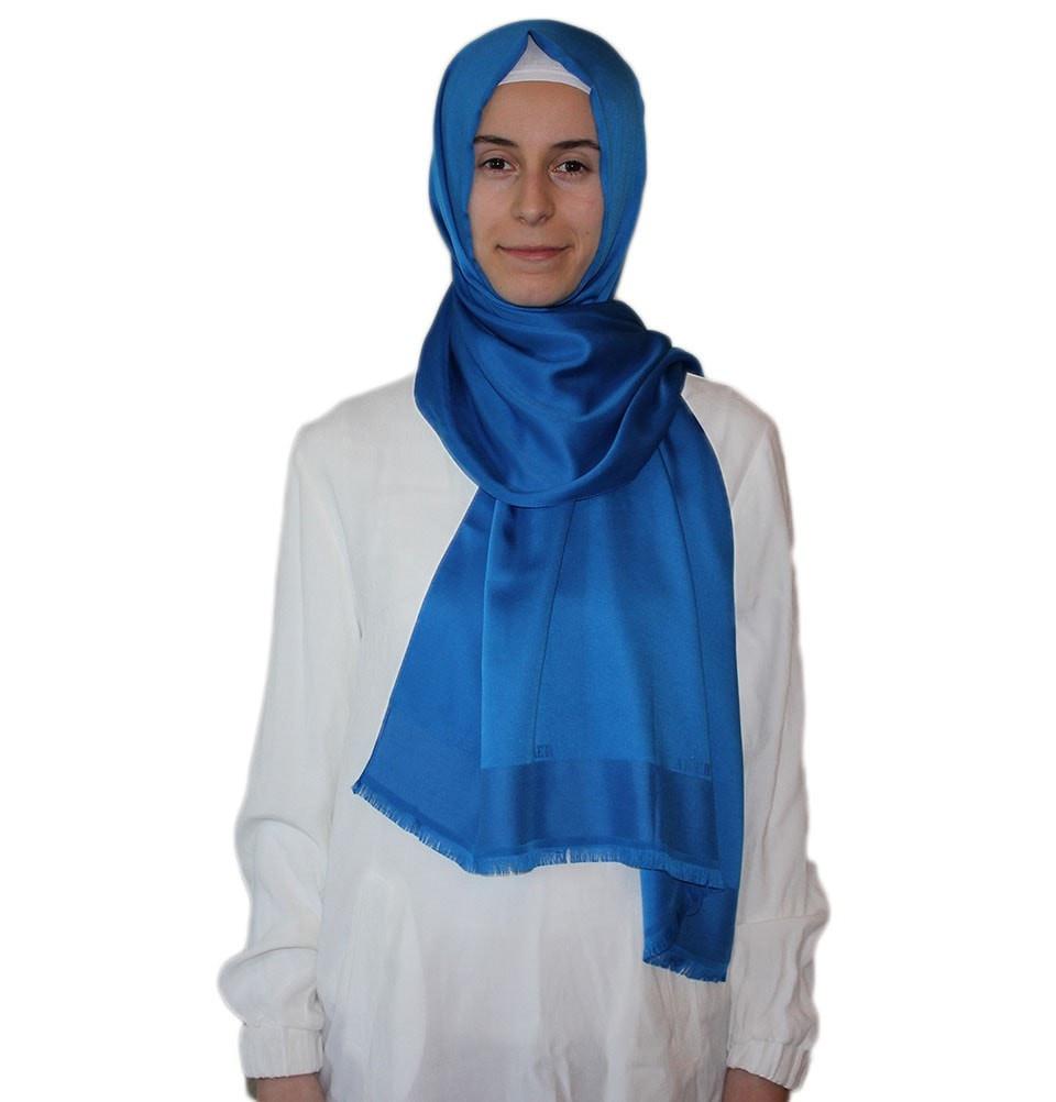 Aker Solid Shawl 1002SLK 924 Bright Blue - Lightweight Womens Fashion Scarf for Casual Outfits, Office Wear & Special Occasions