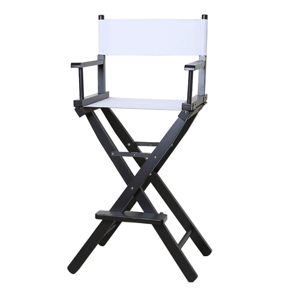 Solid Wood Foldable Directors Chair - Portable Kitchen, Dining, Bar & Makeup Stool - Heavy Duty Canvas Outdoor Leisure Chair for Fishing, Beach, Camping & Home Decor