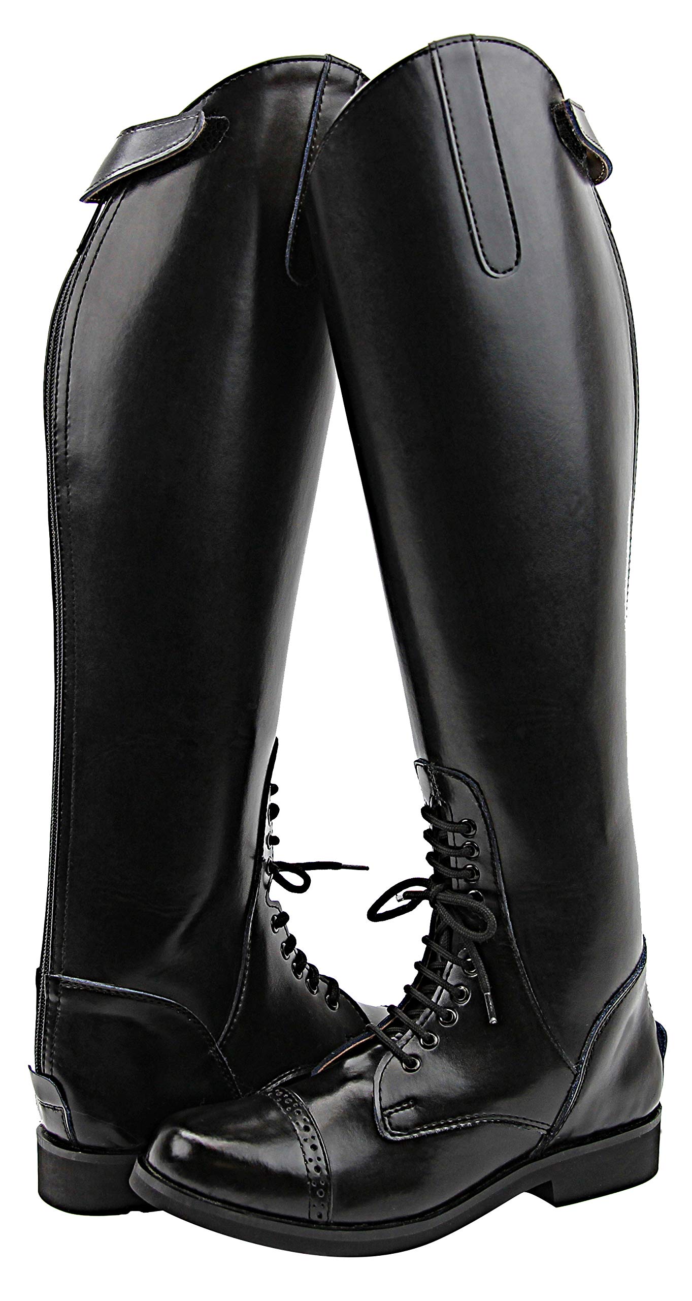 Victory Leather English Field Boots for Women - Equestrian Horseback Riding Boots in Black - Perfect for Riding Lessons, Competitions & Outdoor Equestrian Activities