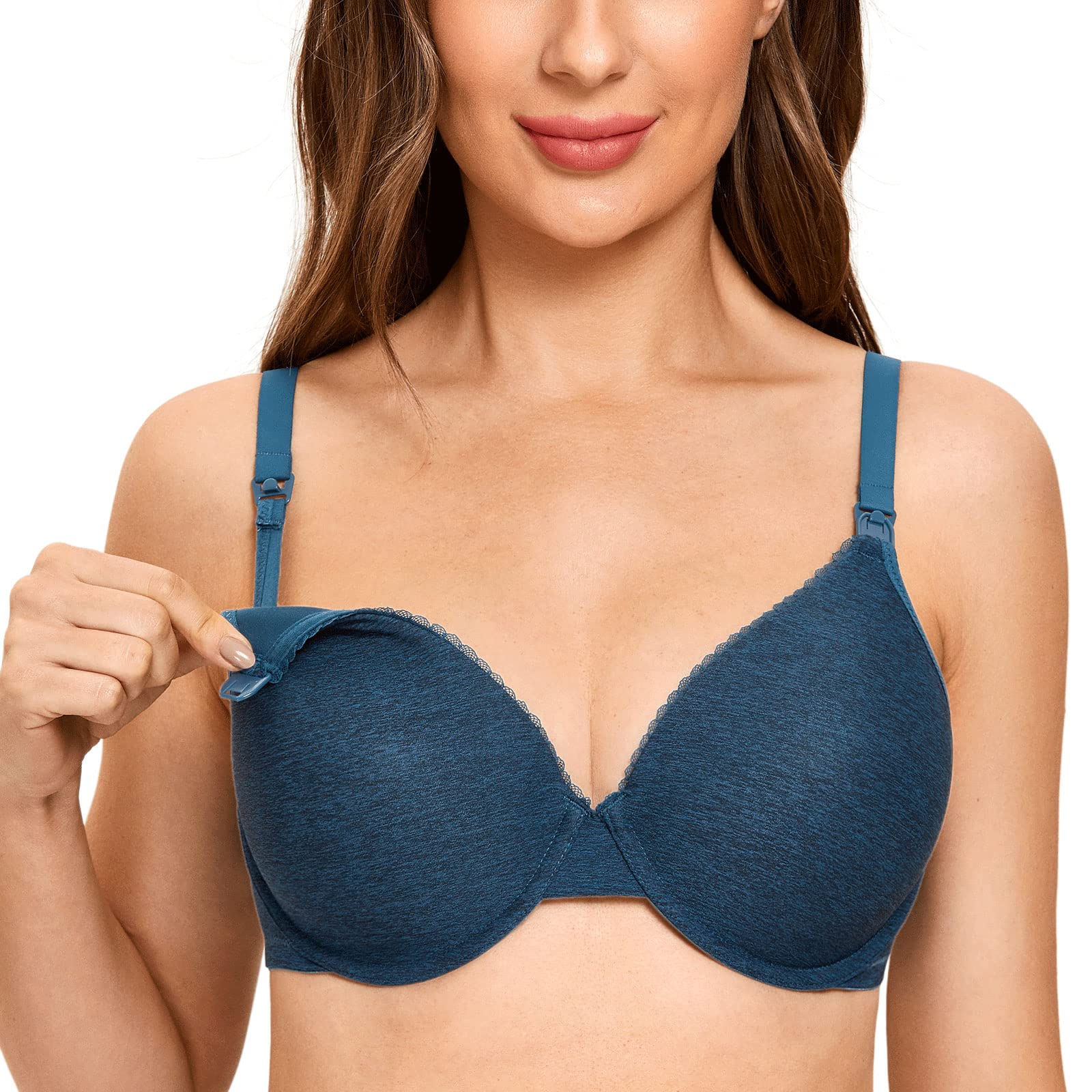 Gratlin Women's Underwire Nursing Bra - Full Coverage Support, Lightly Padded Maternity Bra for Breastfeeding Moms | Comfortable for Day & Night Wear, Nursing at Home or Work