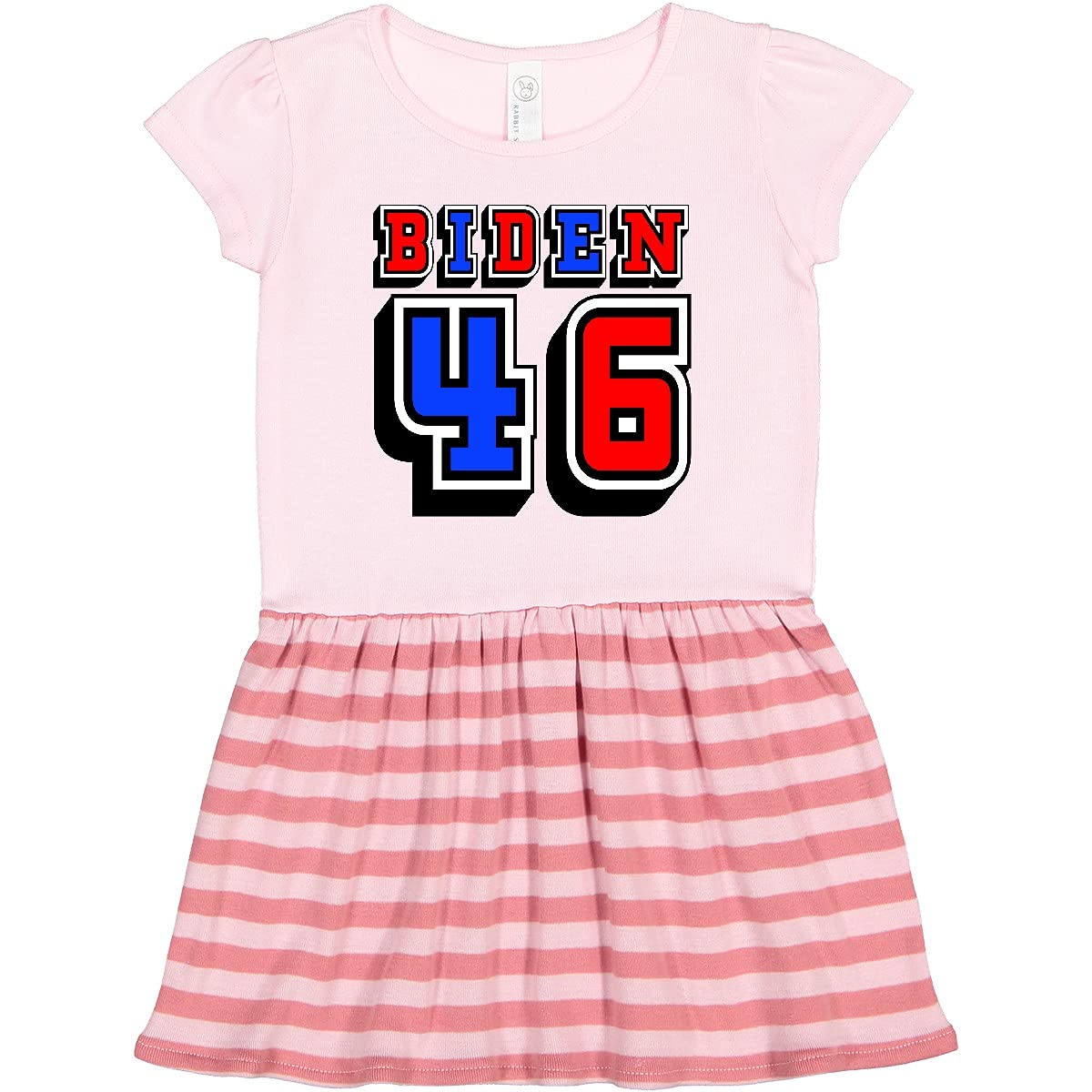 Inktastic Biden 46 Voting 2020 Patriotic Red White Blue Toddler Dress - Perfect for Election Day, 4th of July & Political Events