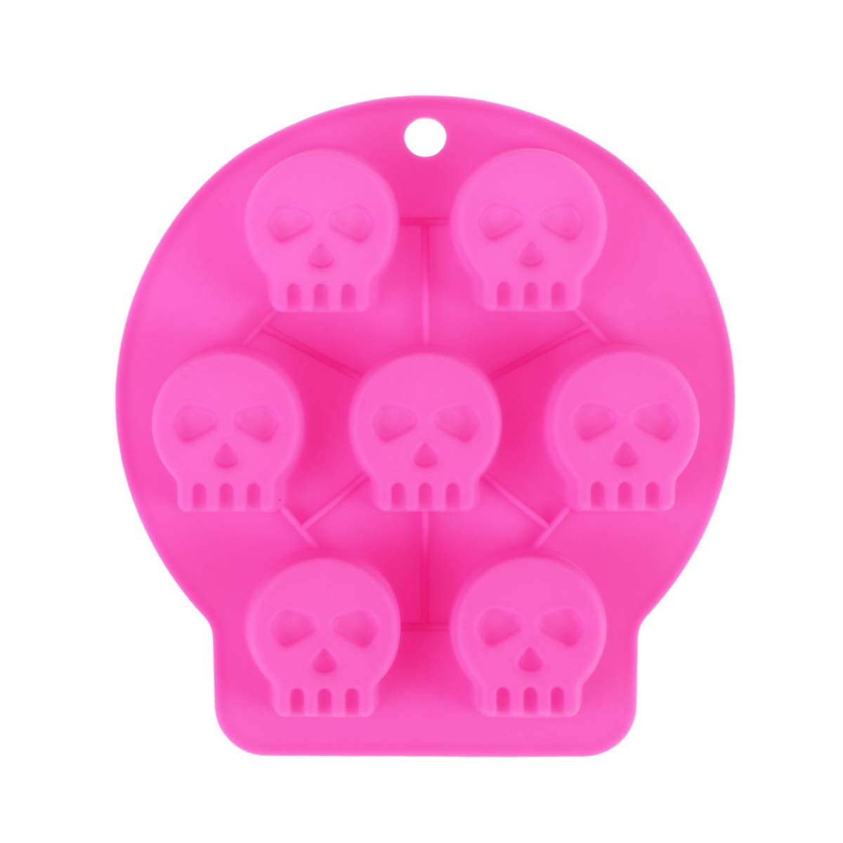 Halloween Skull Silicone Ice Cube Tray - Creative Ice & Chocolate Mold for Cocktails, Baking & Party Decor (Pink) - Perfect for Halloween Drinks, Cupcakes & Spooky Treats
