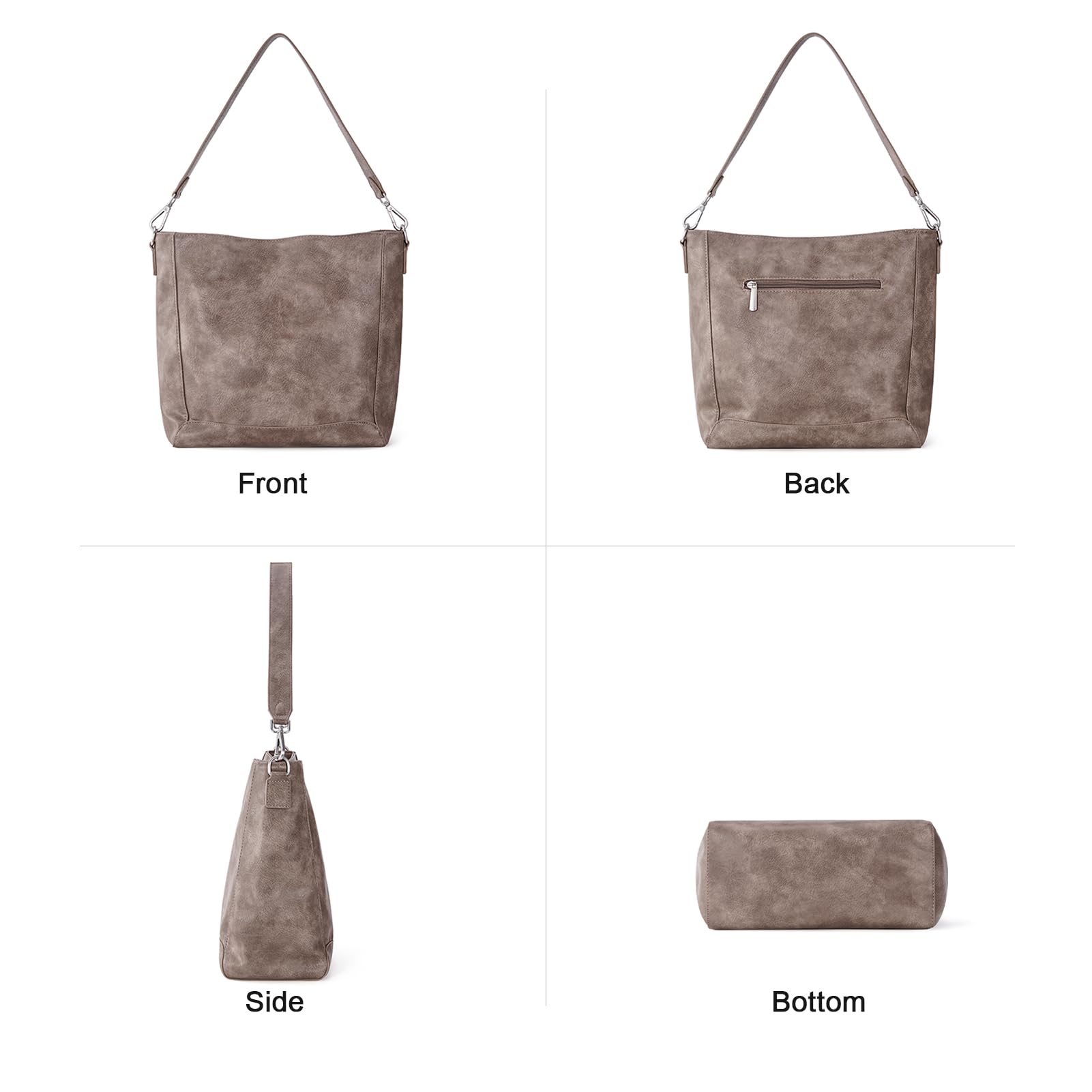 2PCS Women's Vegan Leather Crossbody Bags Set - Trendy Small Hobo Shoulder Bucket Purse with Adjustable Straps | Perfect for Travel, Shopping & Everyday Use