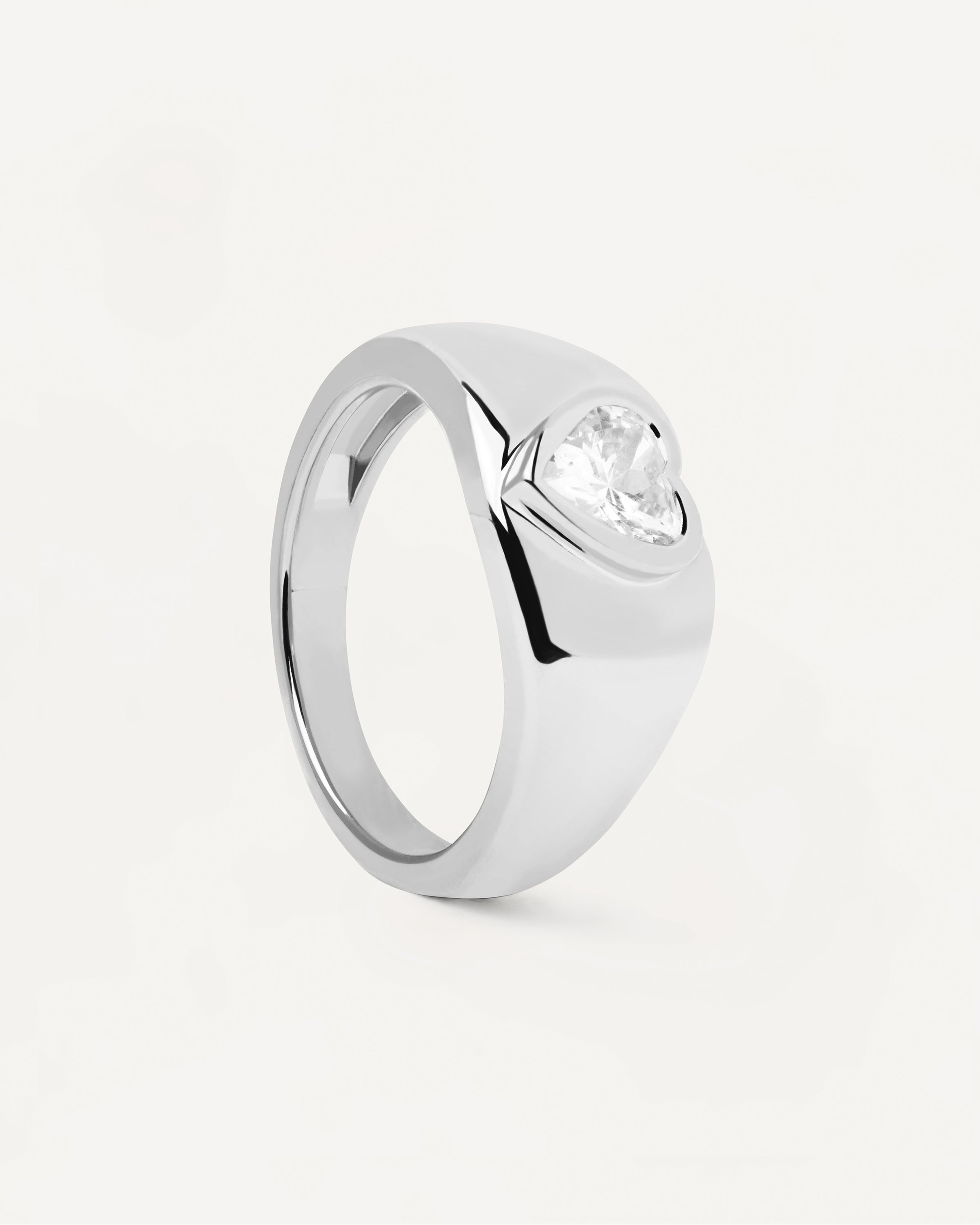 Bright Heart Silver Ring for Women - Elegant & Dainty Sterling Silver Jewelry Gift for Her - Perfect for Valentine's Day, Anniversary & Everyday Wear