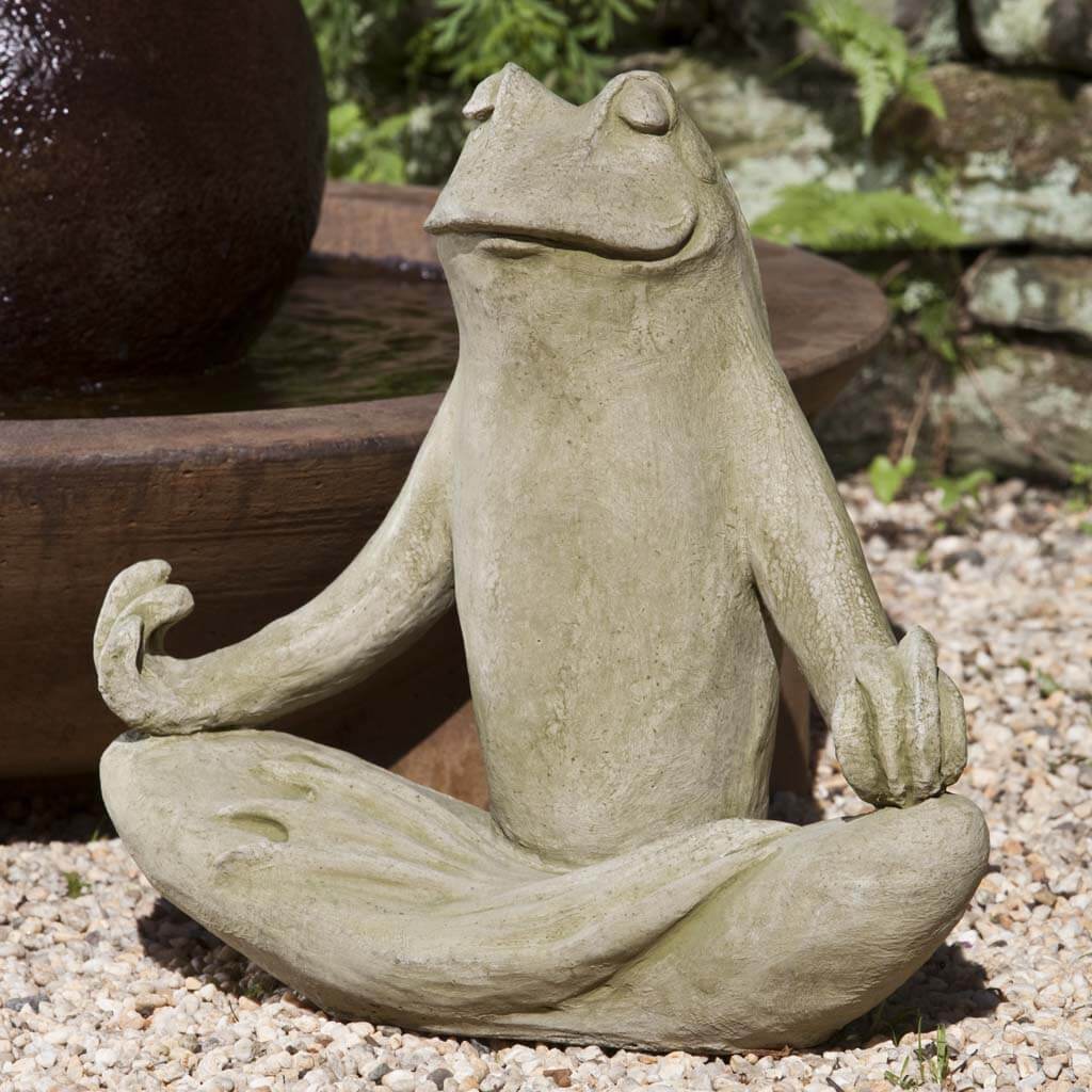 Campania International Totally Zen Frog Statue - Outdoor Garden Decor for Meditation Spaces & Zen Gardens