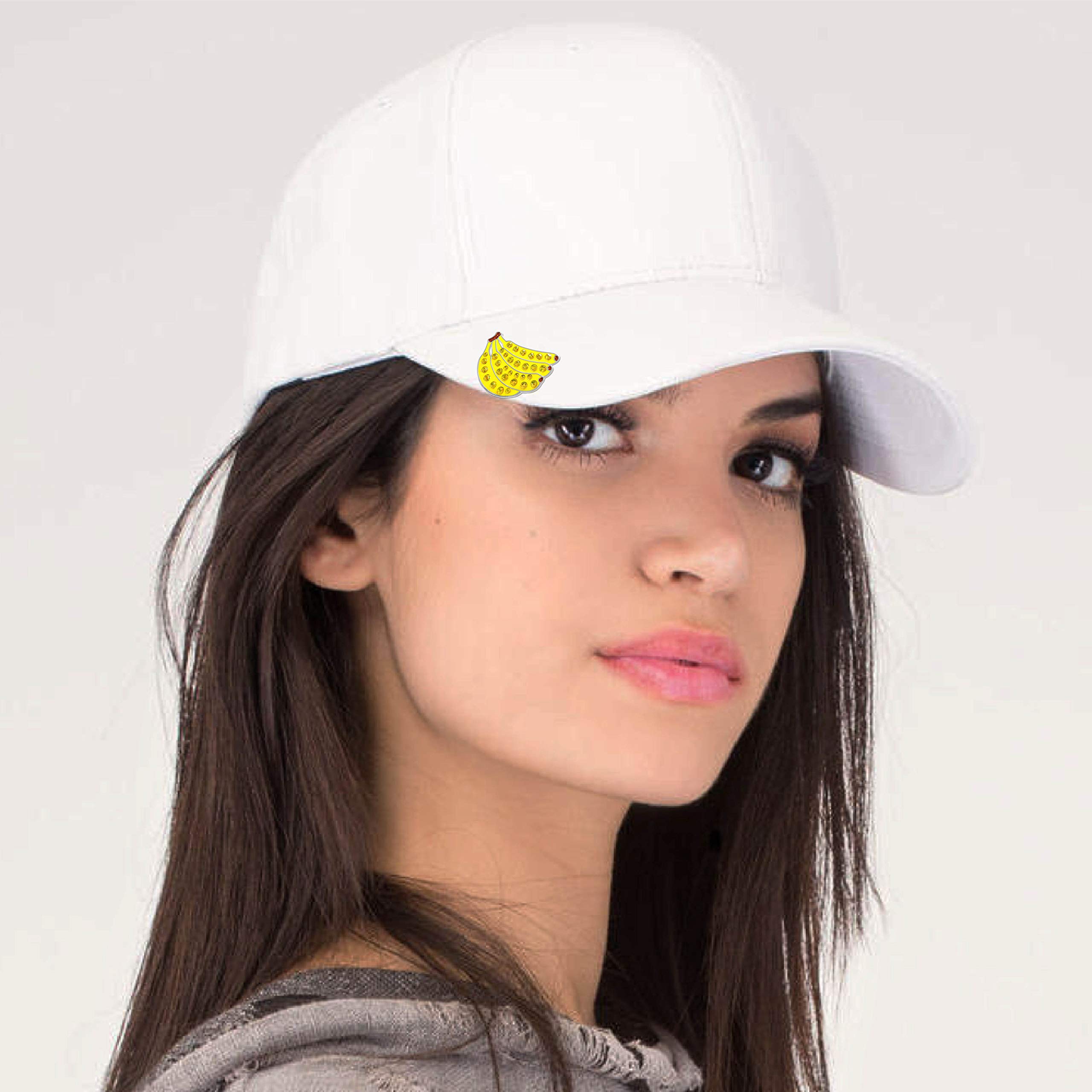 Premium Swarovski Crystal Golf Ball Marker Set - Cherry, Banana, Strawberry & Apple Designs with Magnetic Hat Visor Clip | Perfect for Golf Tournaments, Gifts & Fashion Accessories