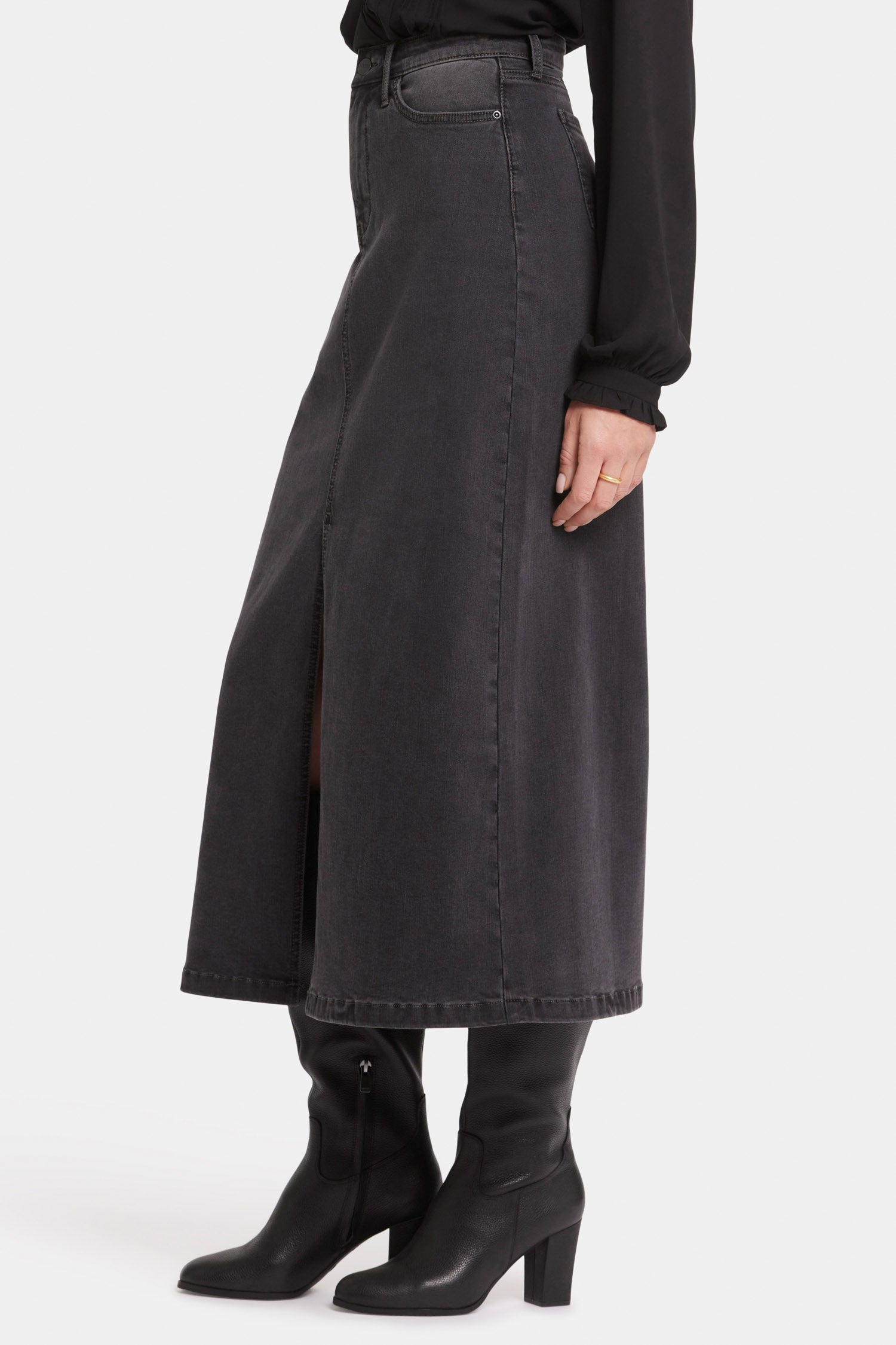 Elegant High Rise Long Skirt with Cloud Stone Print - Perfect for Office Wear, Date Night & Special Occasions