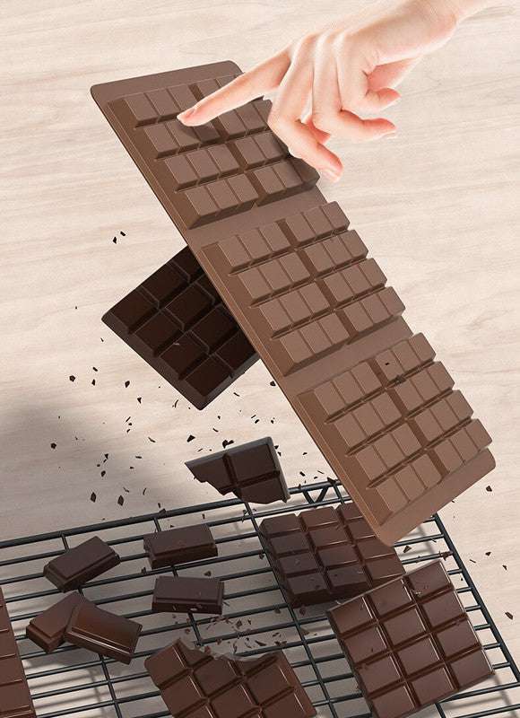5-Pack YH917 BPA-Free Silicone Chocolate Bar Molds - Heat Resistant & Non-Stick Baking Trays (26x17x1.5cm) for DIY Candy Making, Dessert Decorating & Holiday Baking