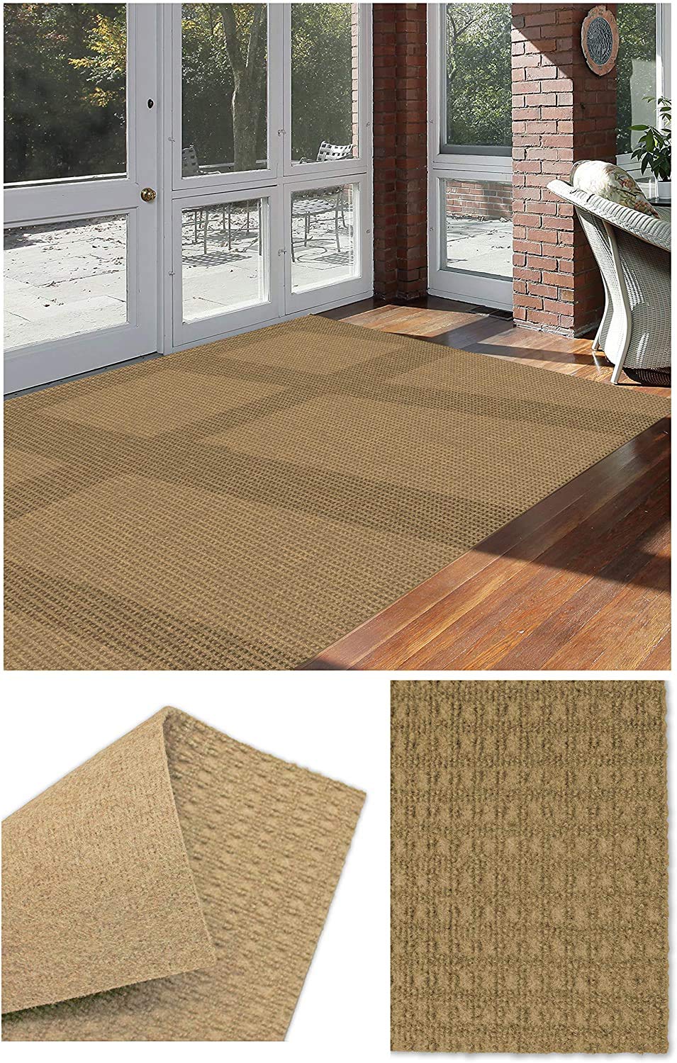 Soft & Durable Indoor/Outdoor Woven Area Rug - Lightweight, Easy to Clean & Portable - 2'6