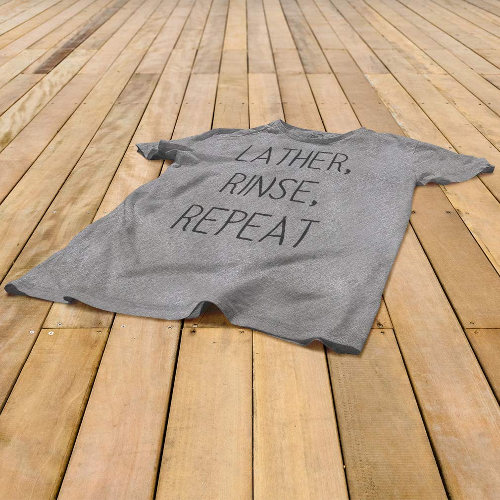 Premium Novelty Graphic T-Shirt - 'Lather Rinse Repeat' Funny Home Design - Dark Gray Tee for Casual Wear & Gifts