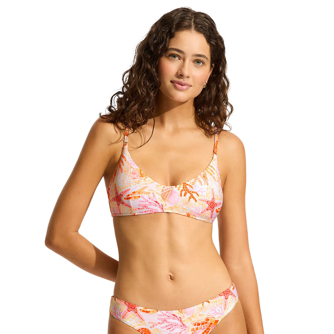 Seafolly Bralette Bikini Top - Women's Comfortable White Swimwear for Beach & Pool | Perfect for Summer Vacation, Surfing, and Tanning