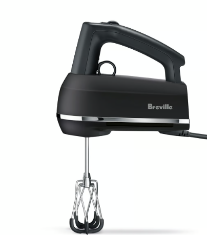 Breville BHM800BTR1ACA1 Hand Mixer with Scraper - Black Truffle | Perfect for Baking Cakes, Cookies & Mixing Batters