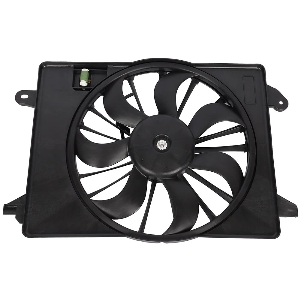 SCITOO 622550 Radiator Cooling Fan Replacement for Chrysler 300 Dodge Challenger Charger 2009-2018 - Perfect for Engine Overheating Prevention & Summer Driving