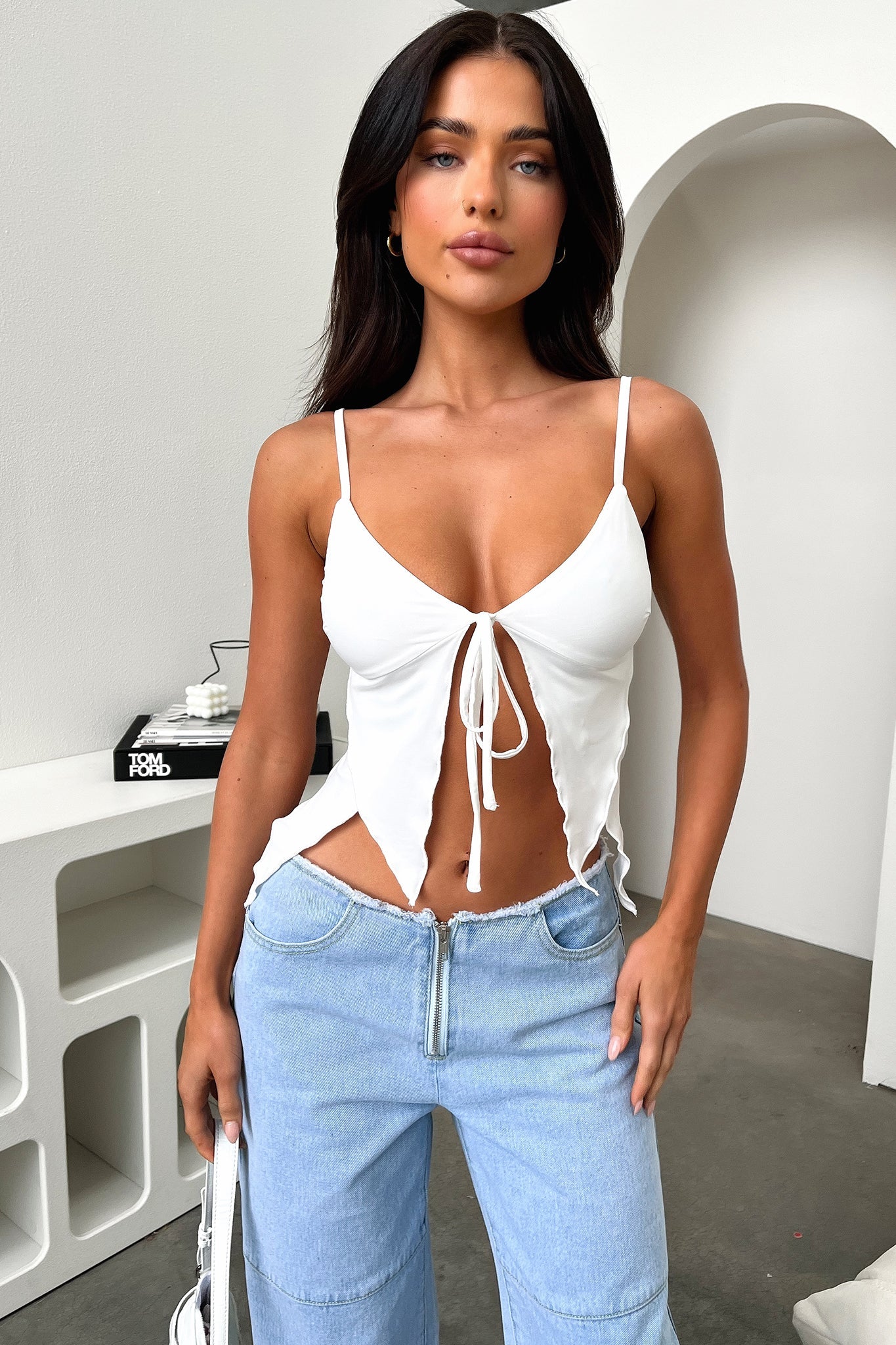Alessandra Women's White Blouse - Elegant Casual Tops for Work, Office & Everyday Wear | Breathable & Comfortable Fashion Shirt