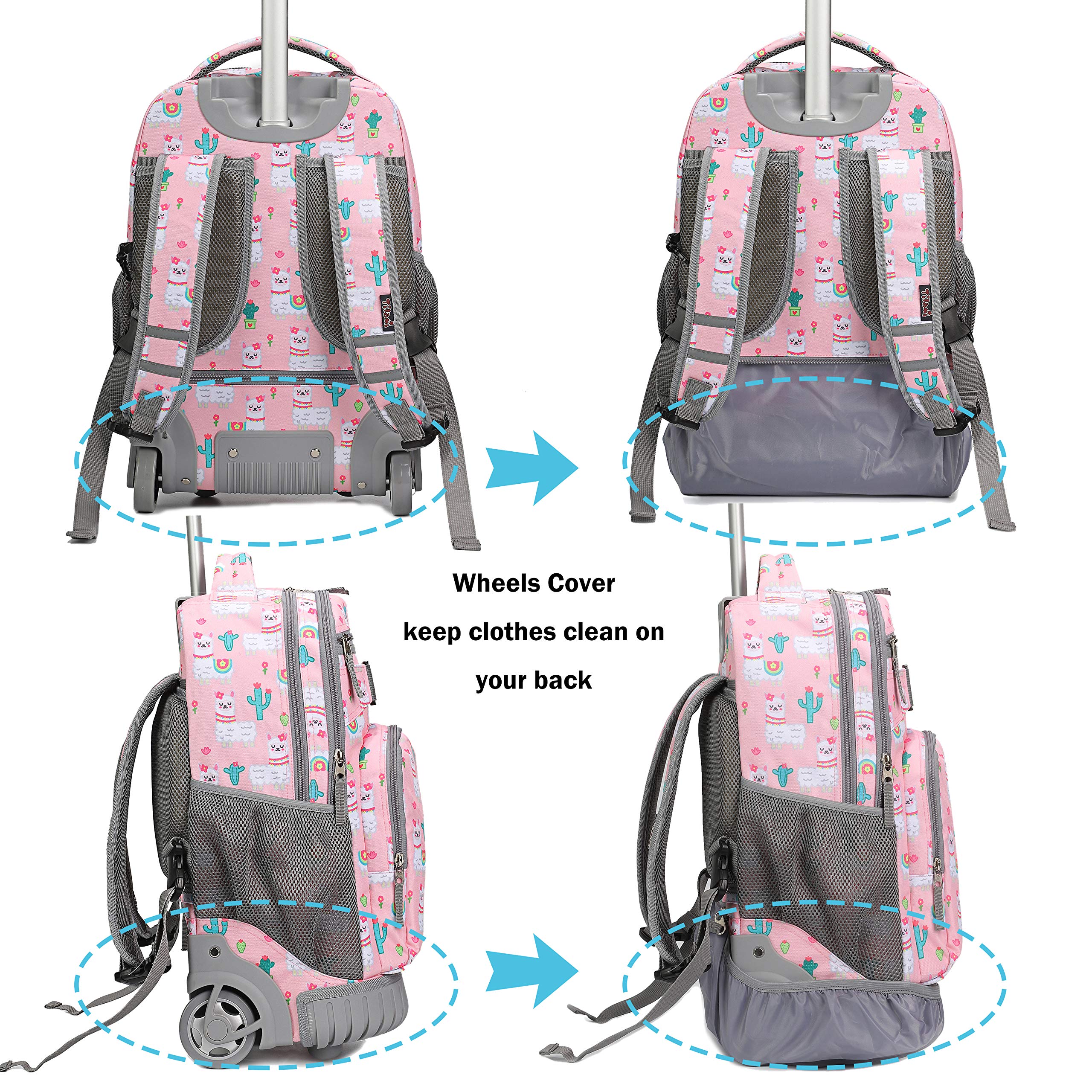 Tilami 18 Inch Rolling Backpack with Wheels - Lightweight Wheeled Backpack for School, College, Travel & Commuting - Perfect for Students, Boys & Girls - Ideal for Airports, Campus & Daily Use