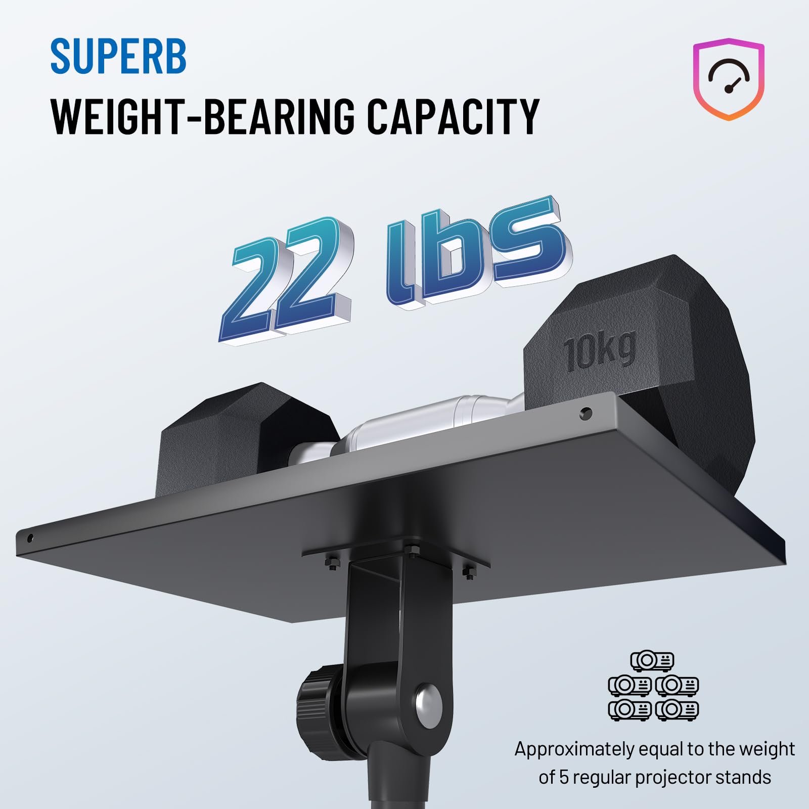 Universal Adjustable Floor Stand for Projectors - Heavy Duty Removable Stand with Wheels & Height Adjustment - Perfect for Home Theater, Classroom, and Office Presentations