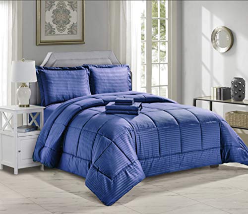 Embossed.8pc.qn.navy