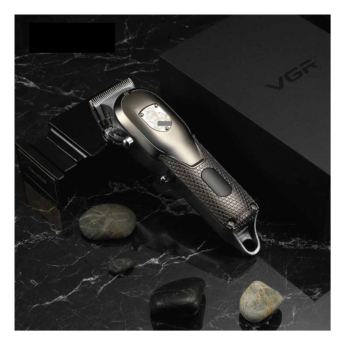 Professional V-G-R Rechargeable Cordless Hair Clipper for Men - Metal Digital Display Barber Trimmer with Travel Case (Model V-276) | Perfect for Home Haircuts, Beard Trimming & Professional Barbershop Use