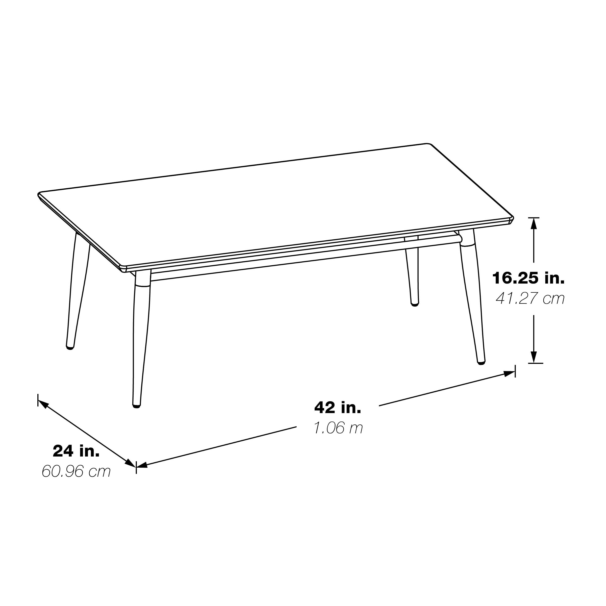 Modern Rectangle Coffee Table Black Top Brushed Nickel for Living Room