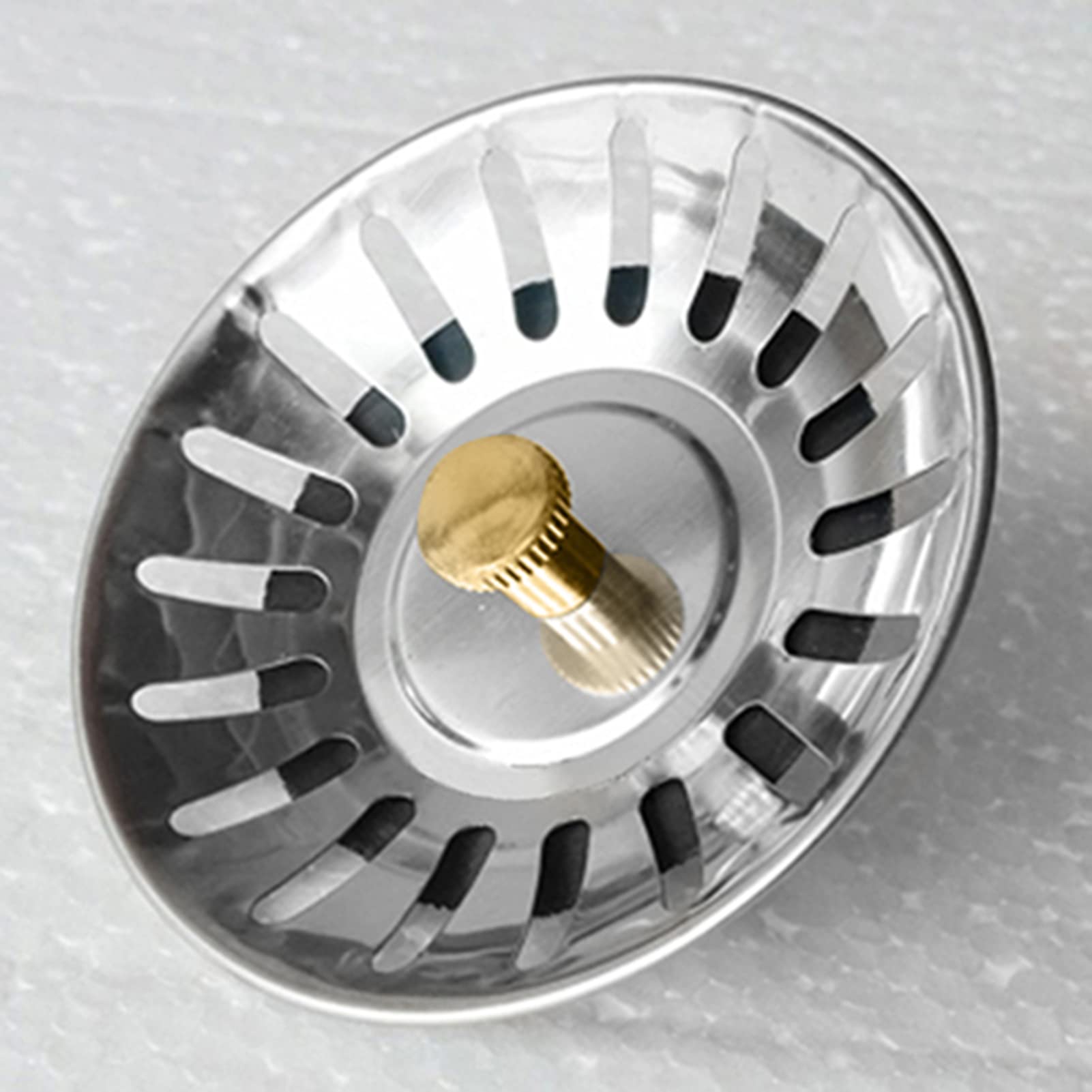 Stainless Steel Kitchen Sink Strainer and Stopper Combo - Standard Drain Basket Replacement - Drain Protector for Kitchen & Bathroom Sinks (Silver) - Perfect for Food Waste Prevention and Clog-Free Drains