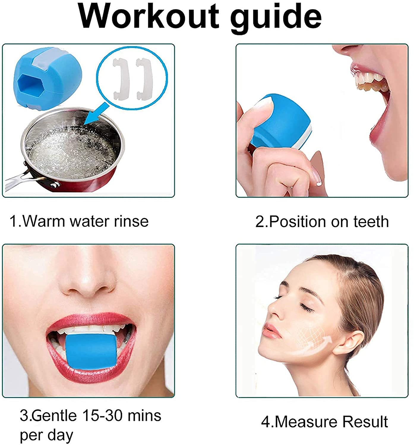 Ostin Jaw Exerciser - Chewable Jawline Workout Ball for Men & Women | Double Chin Reducer, Facial Toner & Stress Reliever | Improve Jaw Definition & Slim Face | Perfect for Home, Office & Gym Use