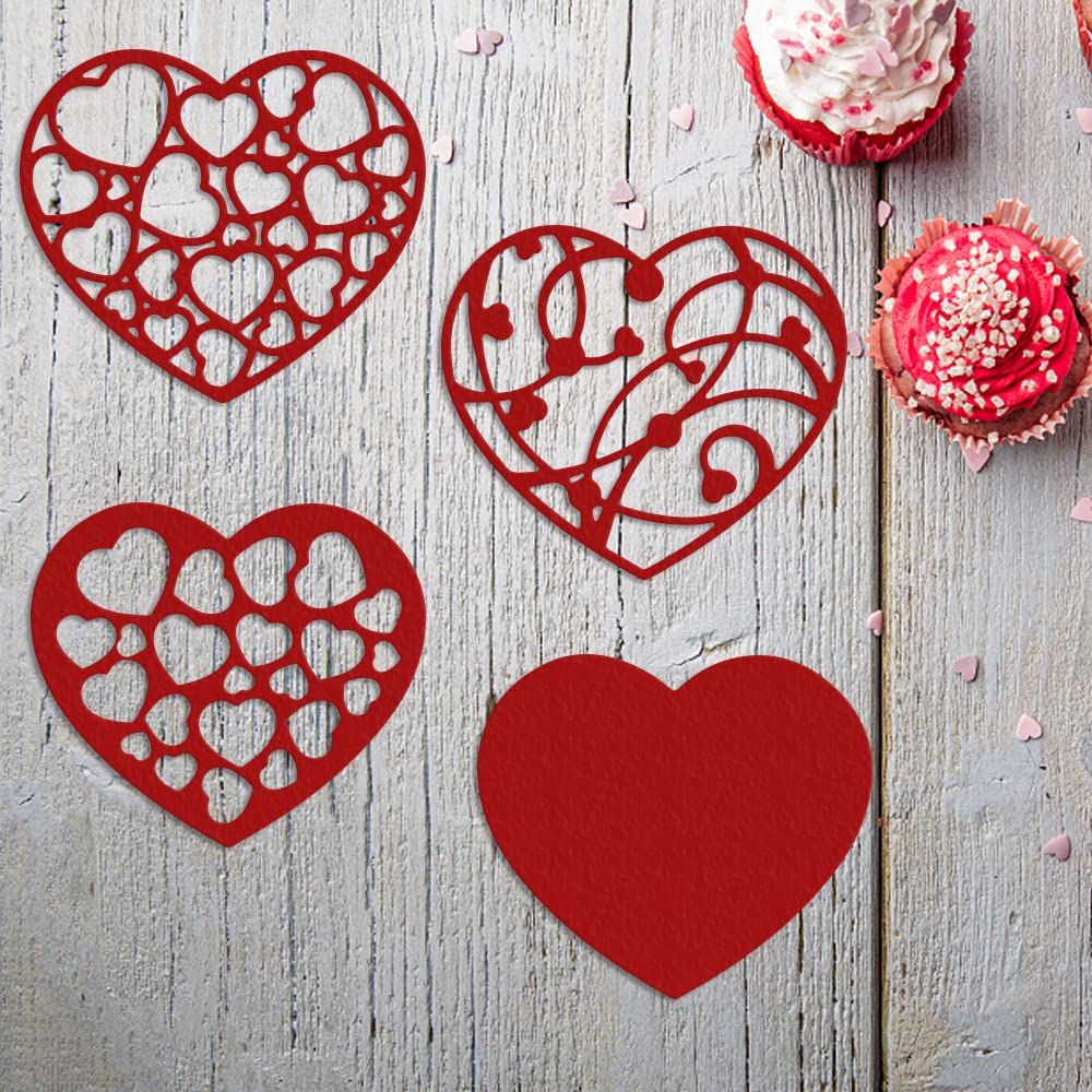 3-Piece Valentine's Day Heart-Shaped Metal Cutting Dies Set - DIY Scrapbooking, Card Making, Photo Album Embellishment Tools for Crafters (Perfect for Valentine's Cards, Wedding Invitations & Home Decor Projects)