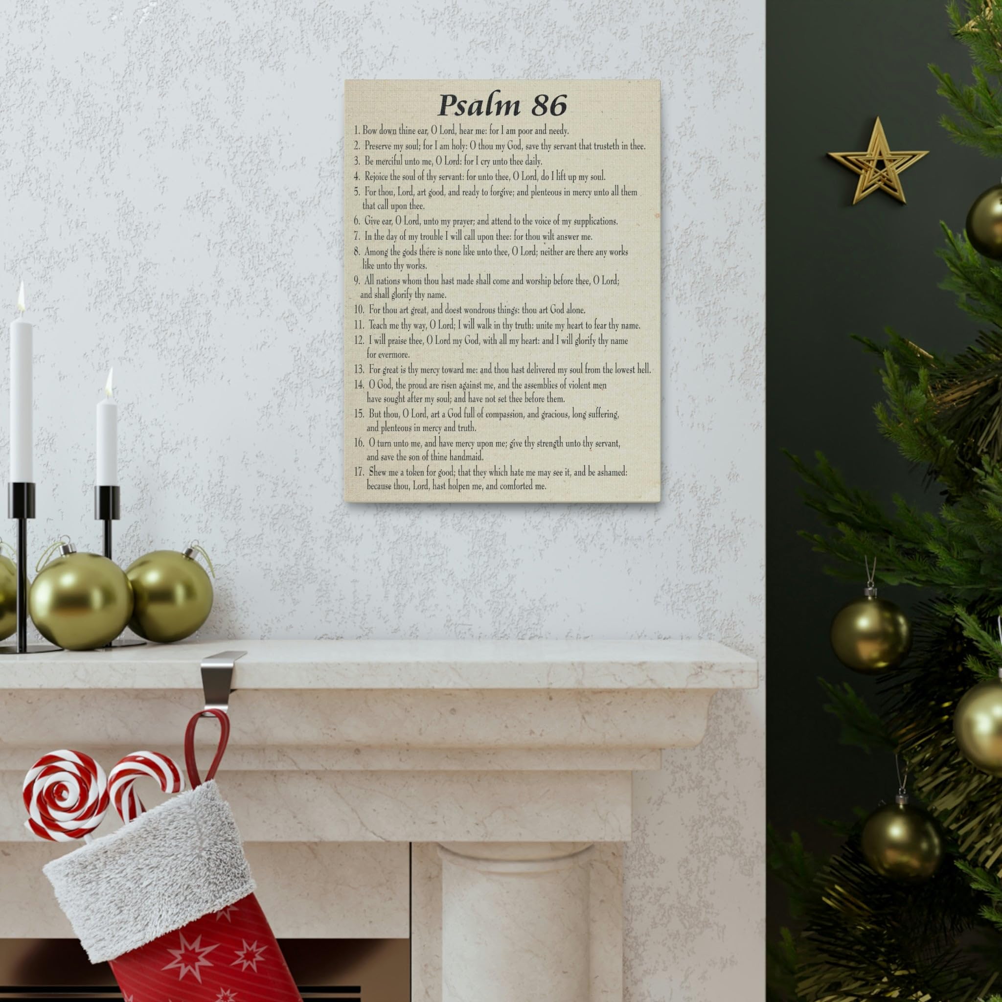 Bible Art Canvas - Psalm 86 Prayer for Difficult Times, Christian Wall Decor, Inspirational Scripture Gift for Home, Church & Office - Express Your Love with Faith-Based Gifts
